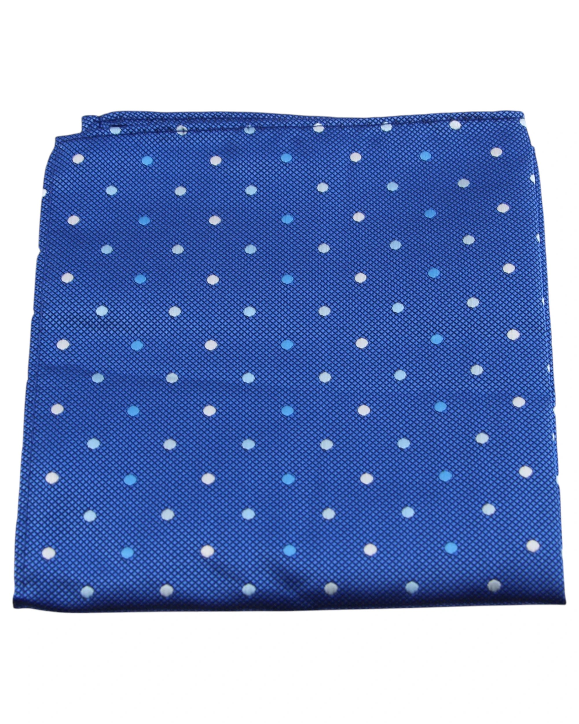 1 Zasel Mens Blue Small Polka Dot Silk Pocket Square - Multi - Multi, 1 of 3
