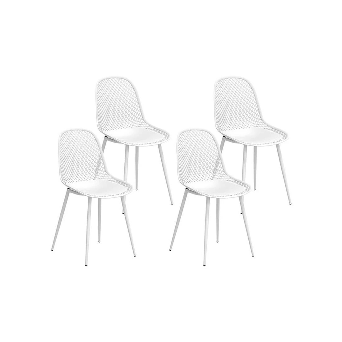 1 Gardeon 4PC Outdoor Dining Chairs PP Lounge Chair Patio Garden Furniture
 - white, 1 of 5