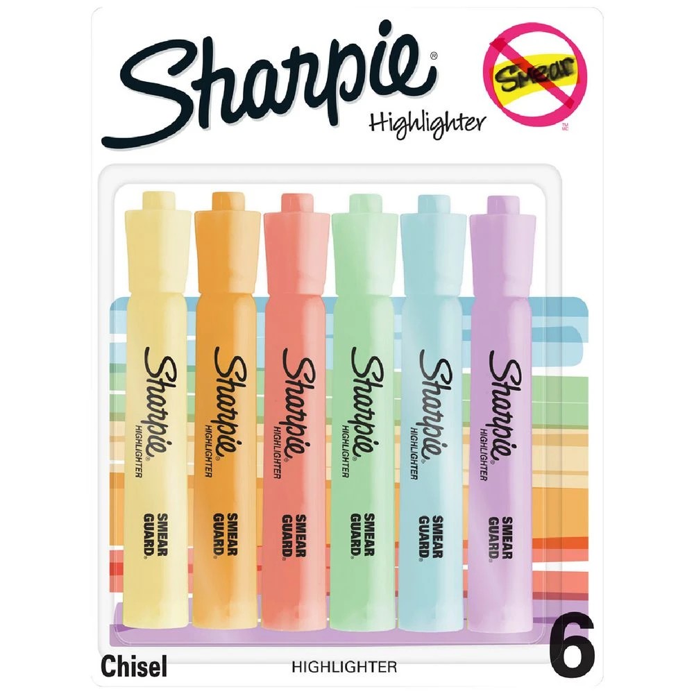 1 Sharpie Tank Highlighters 6 Pack Pastel, 1 of 10