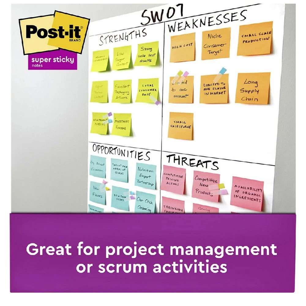 7 Post-it Super Sticky Notes 101 x 101mm Supernova Neons 3 Pack, 7 of 10