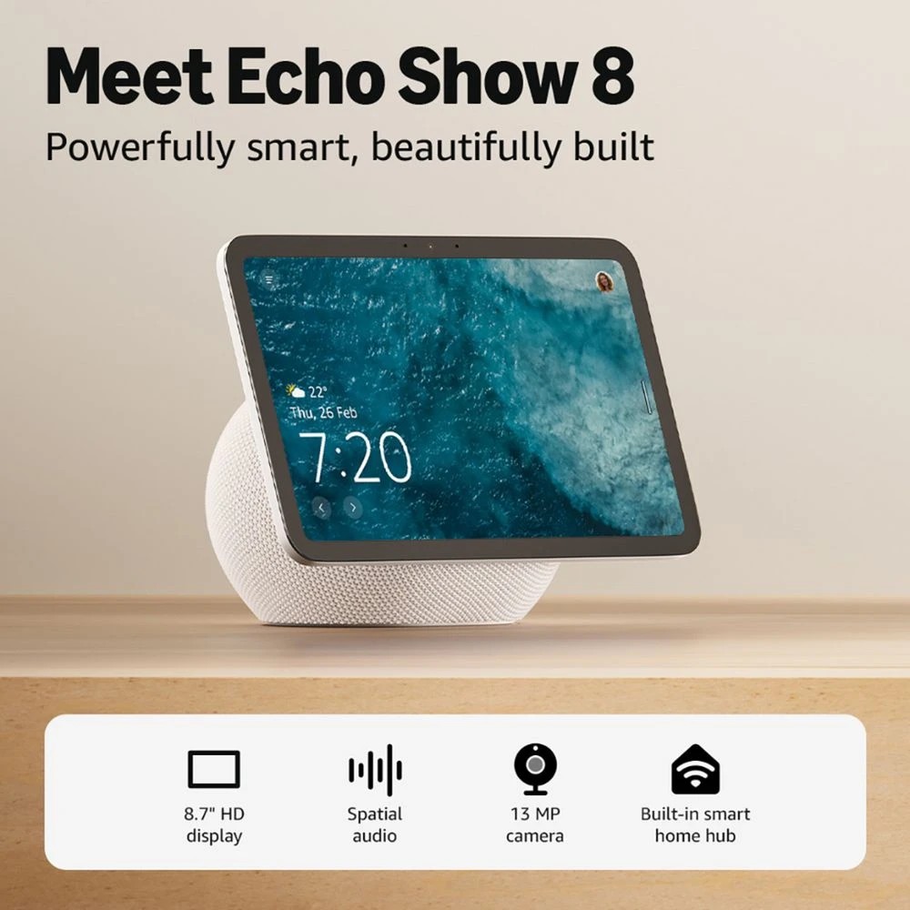 6 Amazon Echo Show 8 Glacier White, 6 of 8