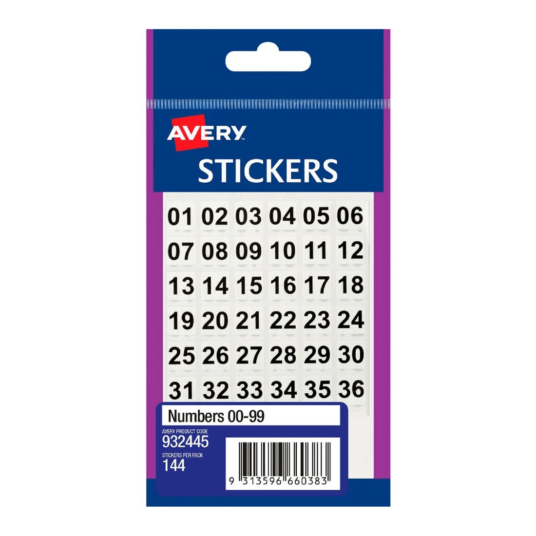 1 Avery Multi-Purpose Stickers 00-99 144 Pack, 1 of 1
