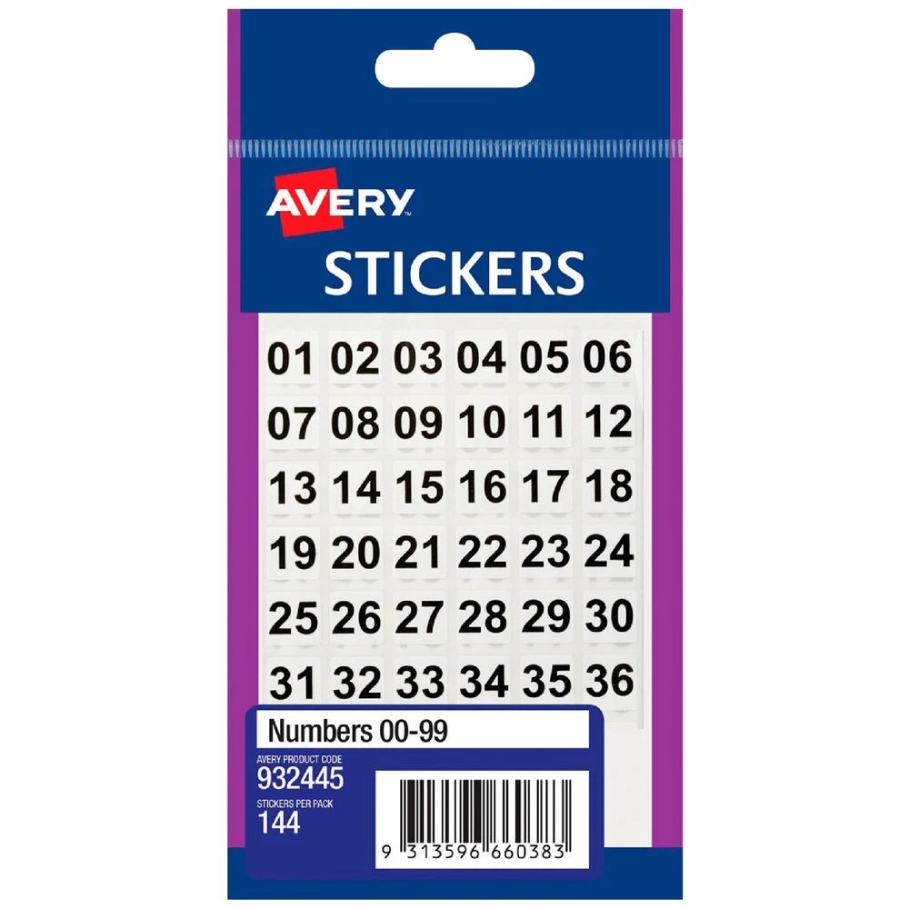 1 Avery Multi-Purpose Stickers 00-99 144 Pack, 1 of 1