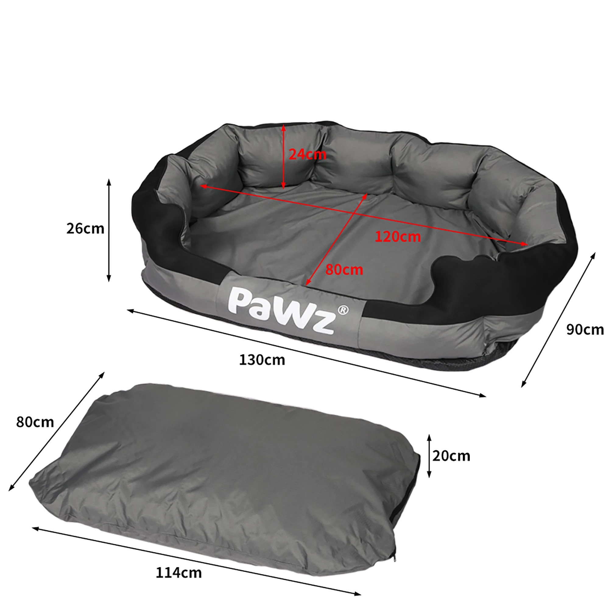 3 Pawz Waterproof Orthopaedic Pet Dog Calming Bed Memory Foam Removable XL, 3 of 7