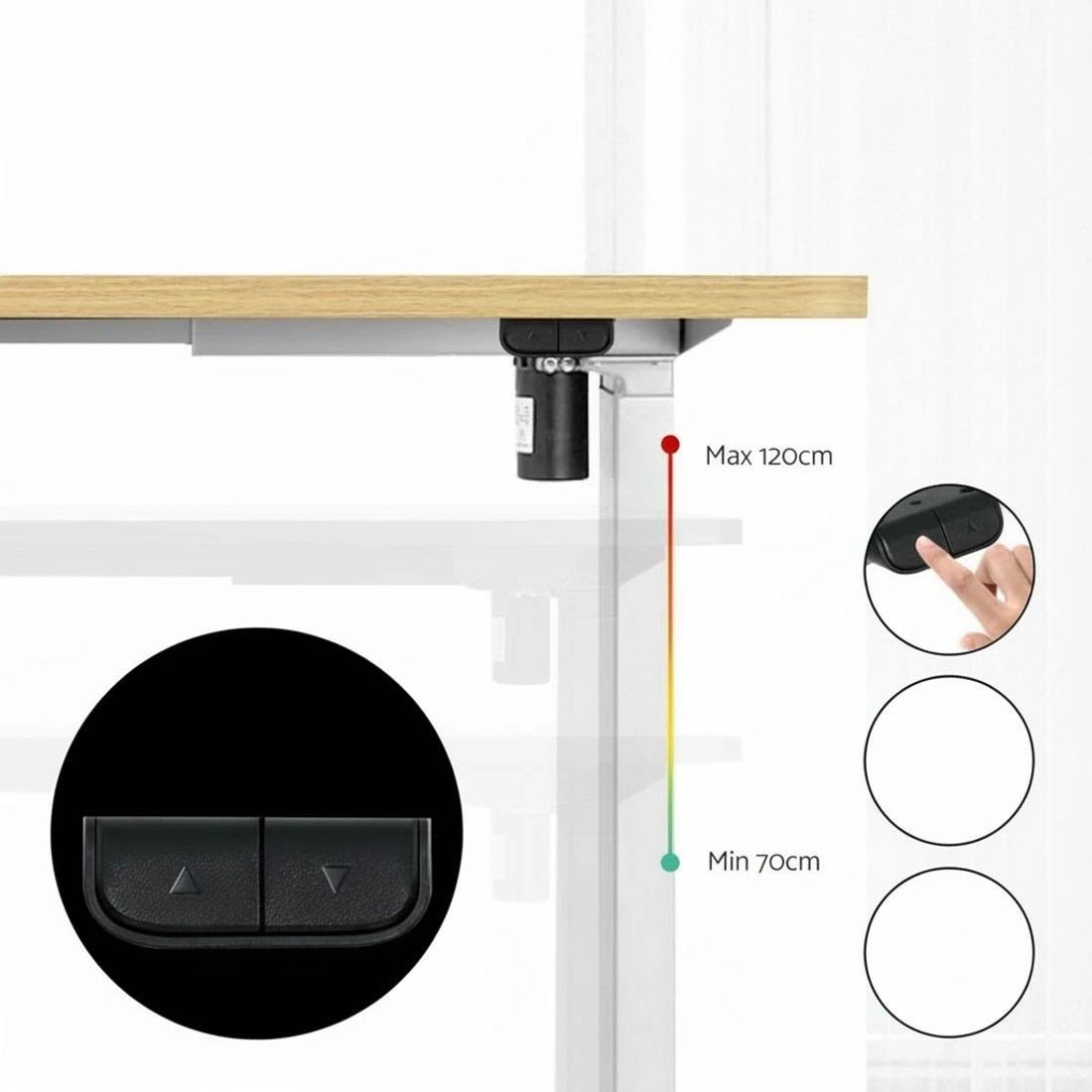 4 Artiss Standing Desk Motorised Sit Stand Desks  Oak 120CM - Brown, 4 of 4