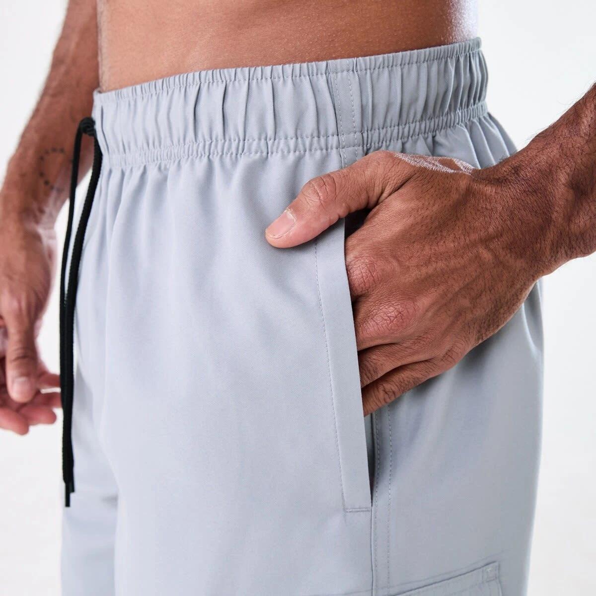 4 Elastic Waist Regular Cargo Boardshorts RAINDROPS GREY, 4 of 7