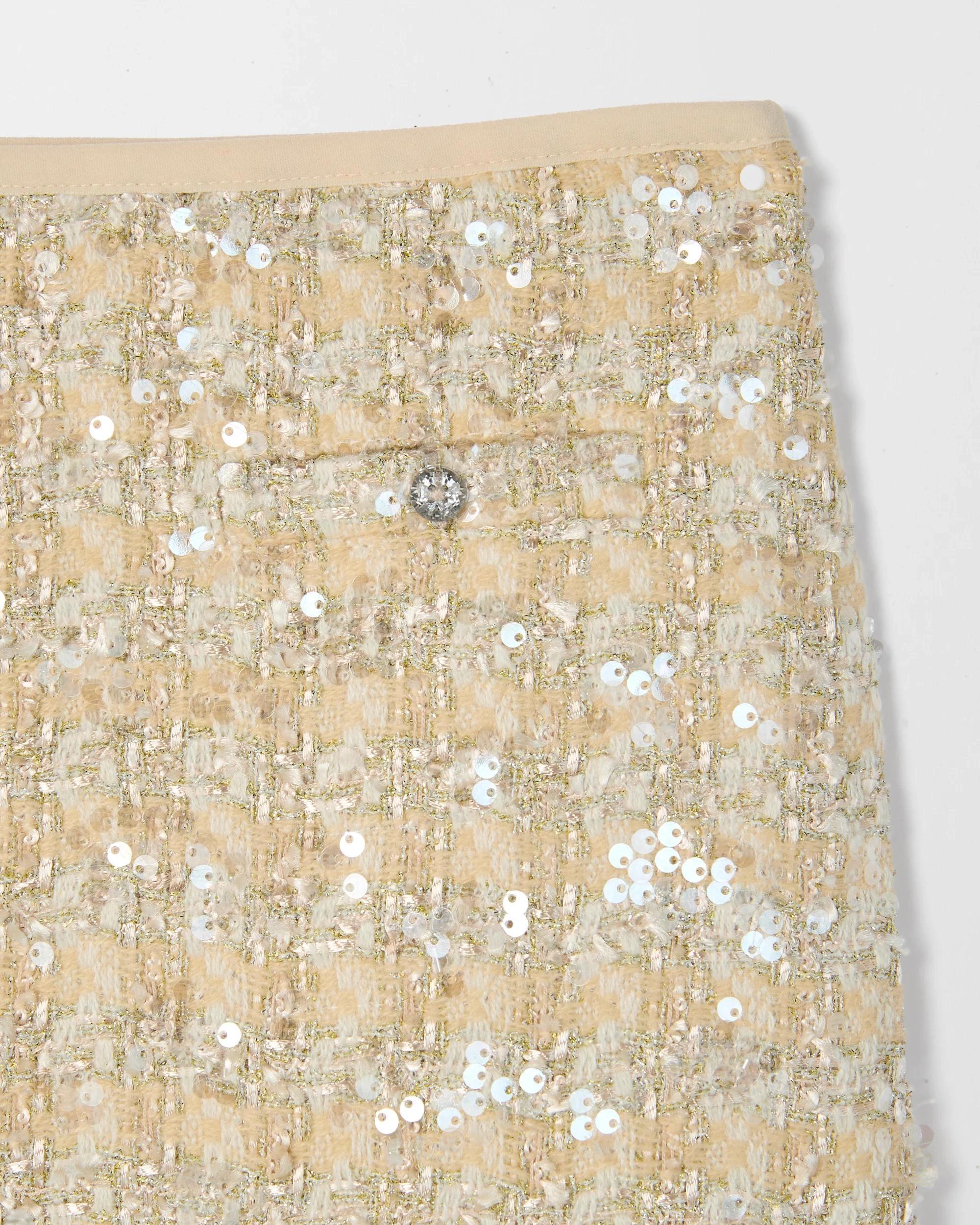 6 Target Kids Sequin Tweed Skirt CREAM, 6 of 6