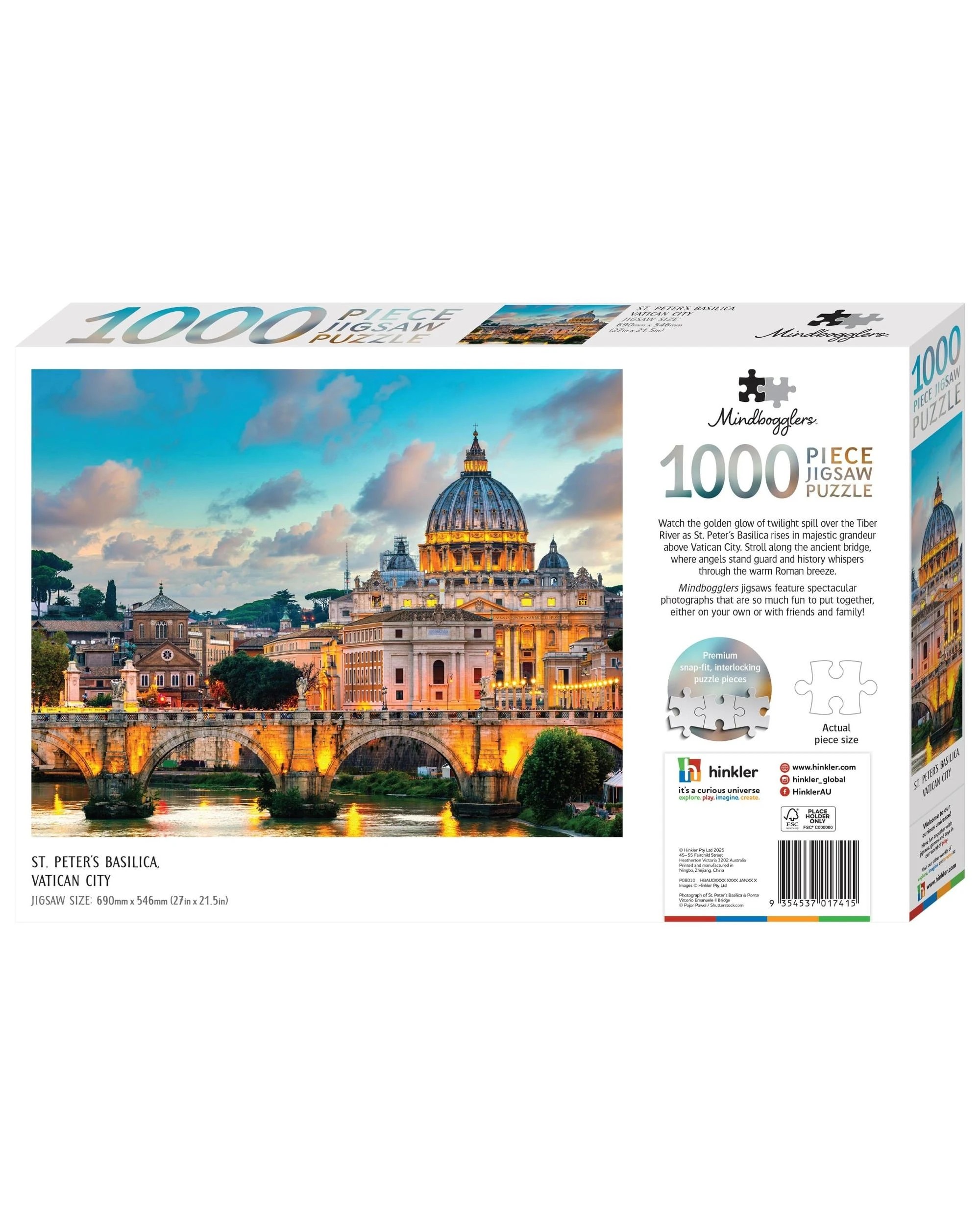 3 Hinkler Mindbogglers St. Peter's Basilica Vatican City 1000 Piece Puzzle, 3 of 3