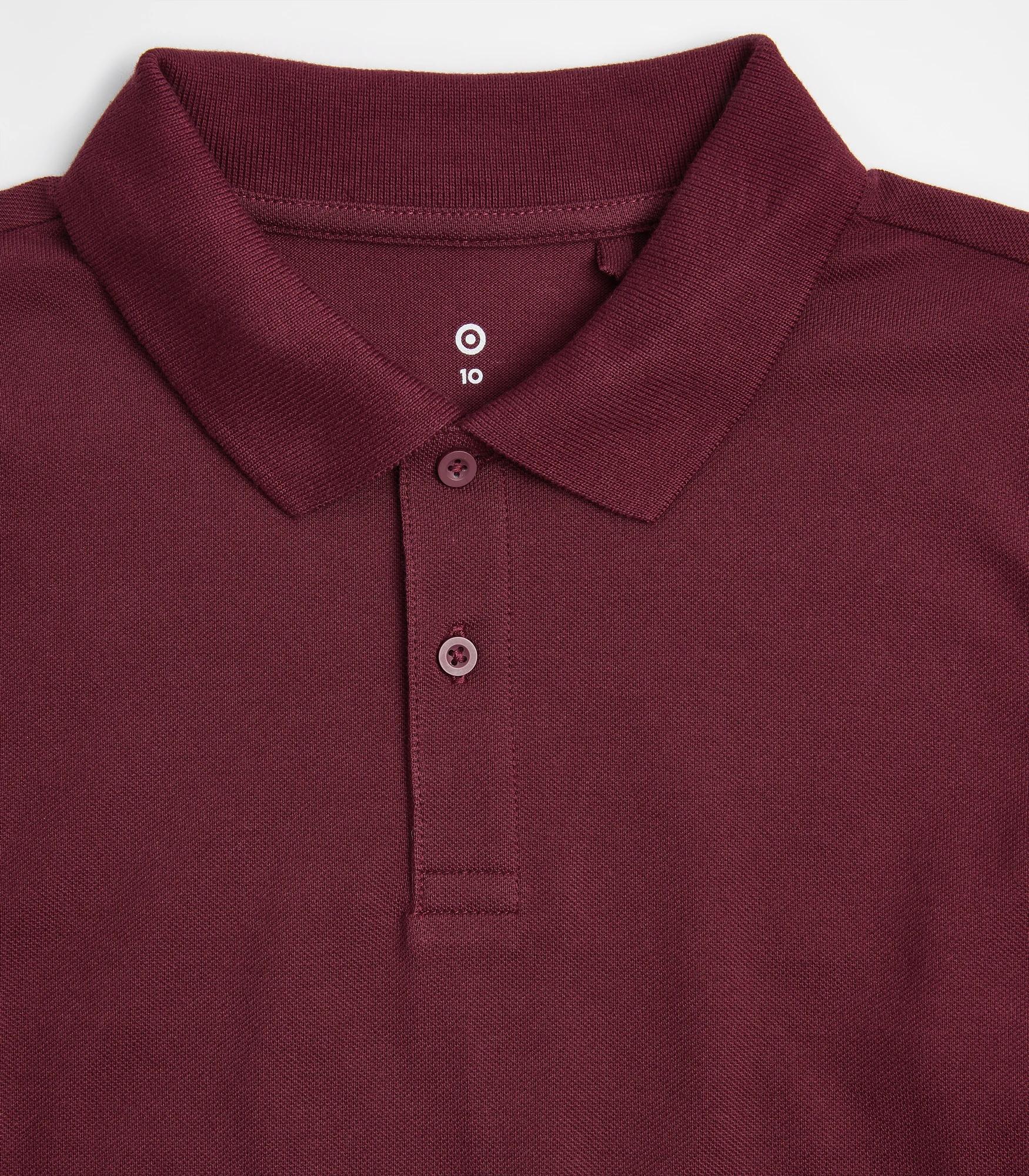 5 Target School Polo Long Sleeve Top BURGUNDY, 5 of 7