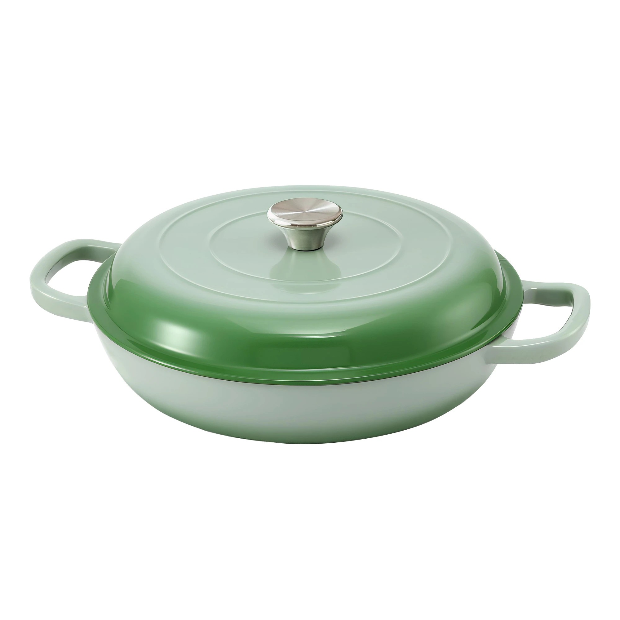 1 5-Star Chef 3.3L Enameled Cast Iron Dutch Oven Pot with Lid Easy-to-Clean Cooking Pot - Green, 1 of 9