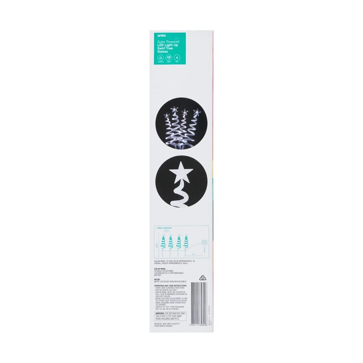 10 4 Pack Solar LED Light Up Swirl Tree Stakes, 10 of 10