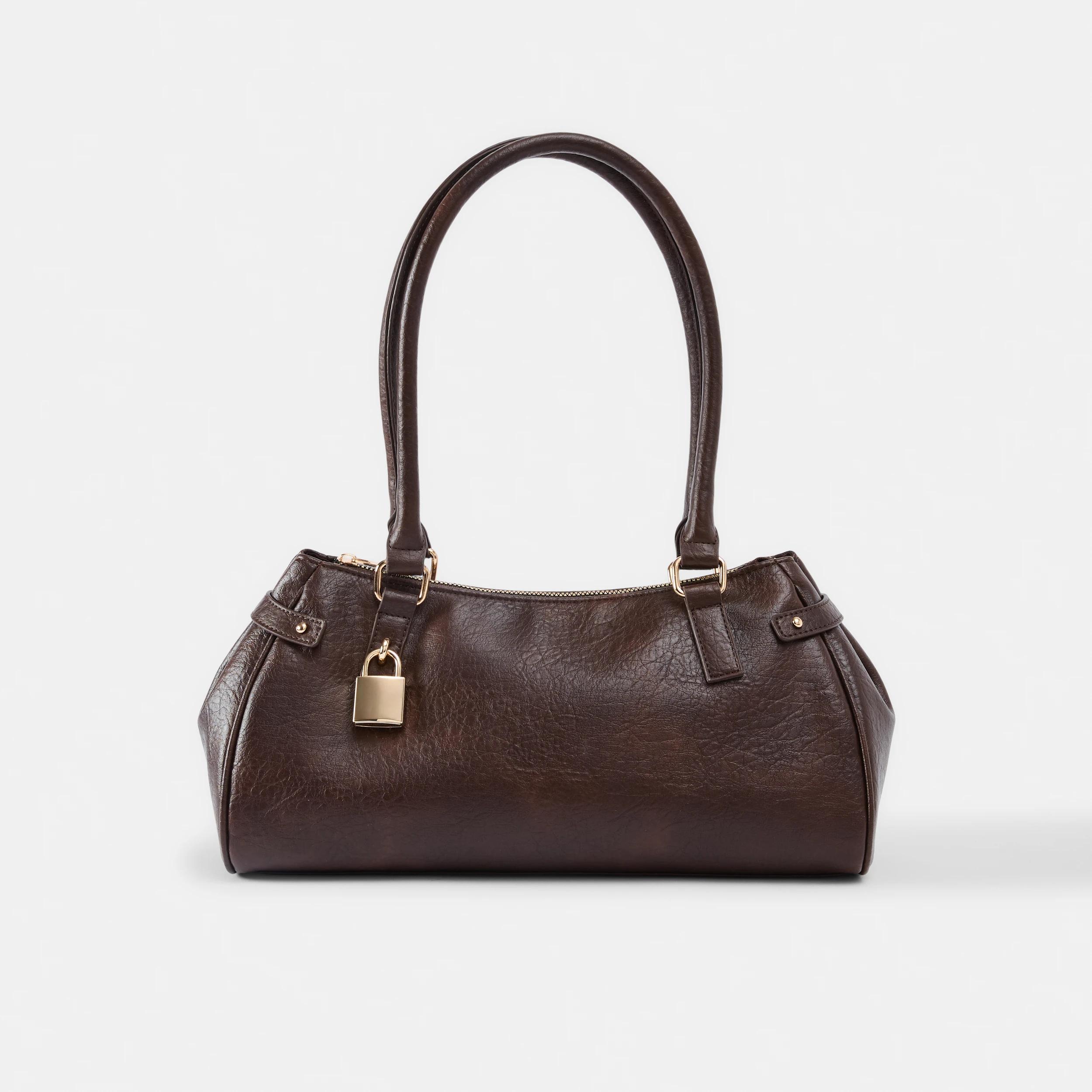 1 Padlock Shoulder Bag Choc Plum, 1 of 6