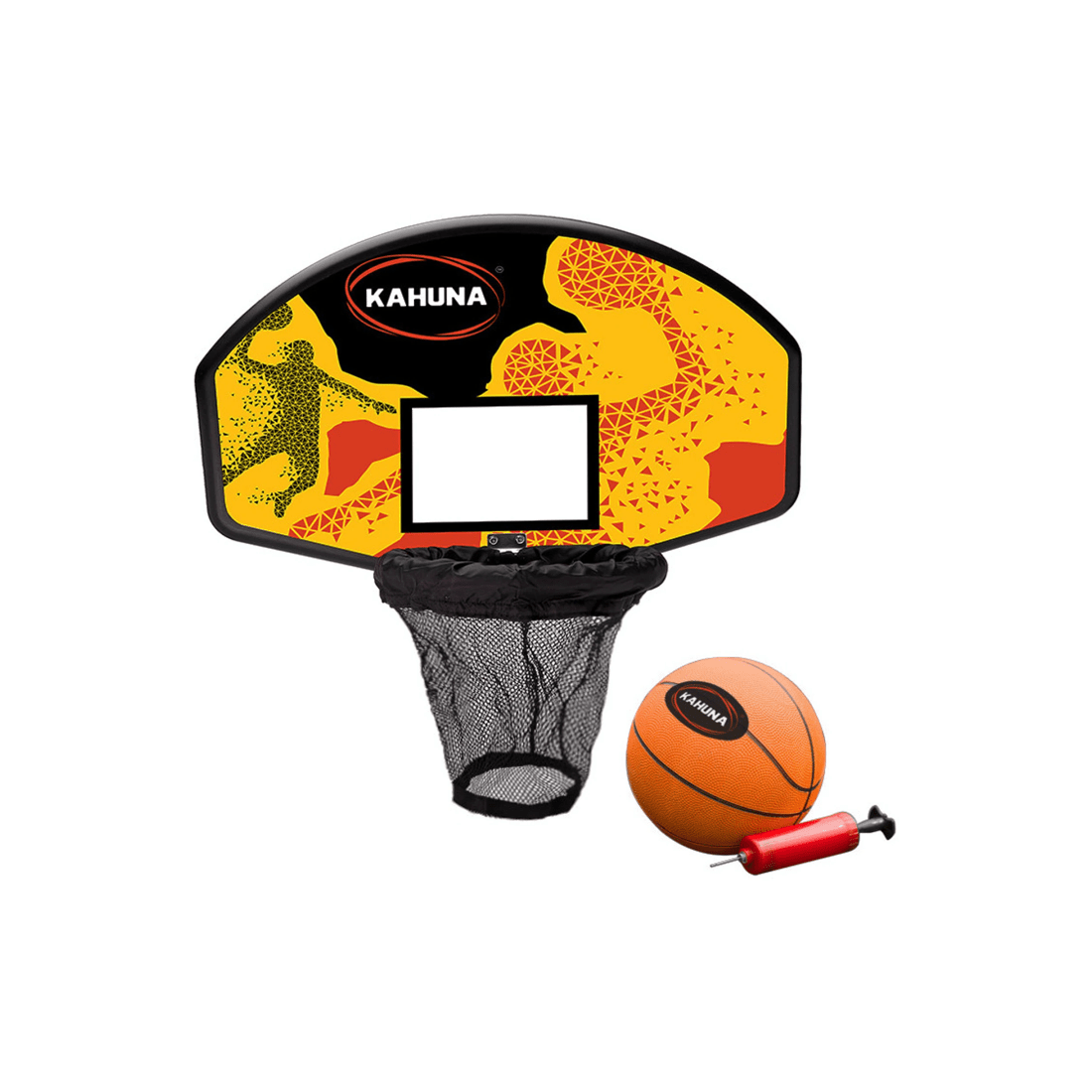 4 Kahuna 6 ft x 9 ft Rectangular Outdoor Trampoline with Basketball Set Rainbow - Orange, 4 of 6