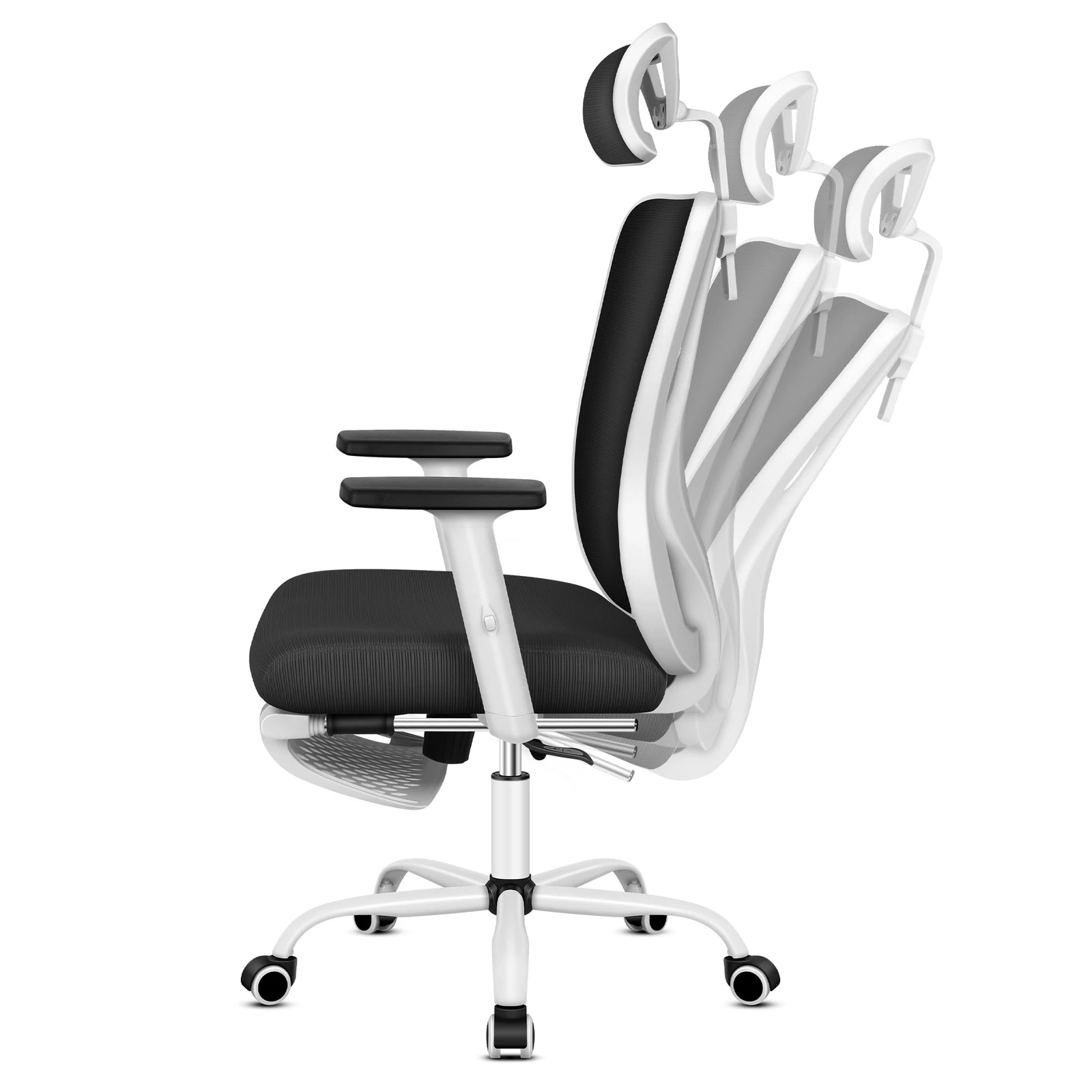 10 Alfordson Office Chair Mesh Ergonomic Executive Seat Work Computer Gaming - Black White, 10 of 10