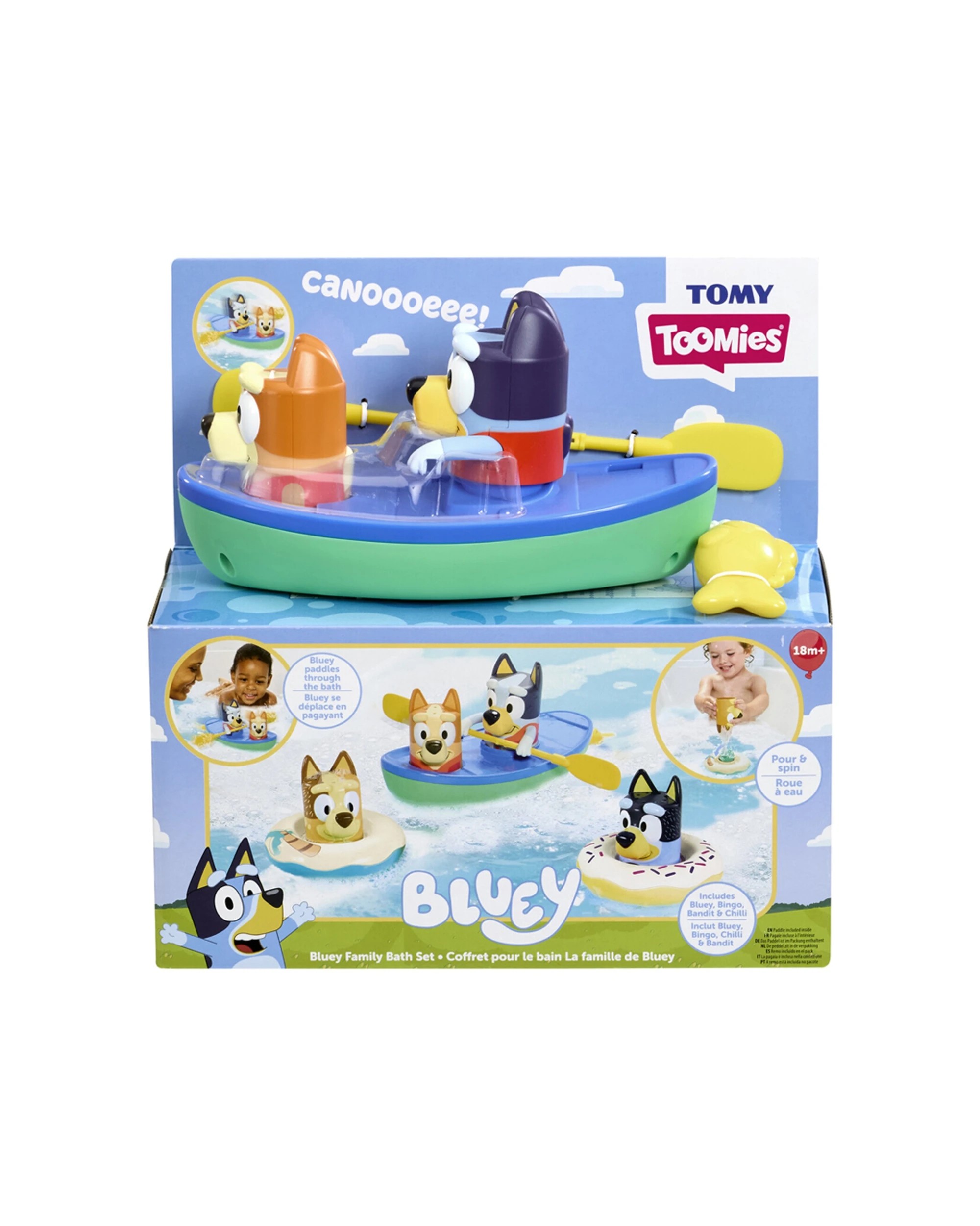 5 Bluey Family Bath Set Canoe & 2 Bath Splash & Float Bath Kids Toy - Multi, 5 of 5