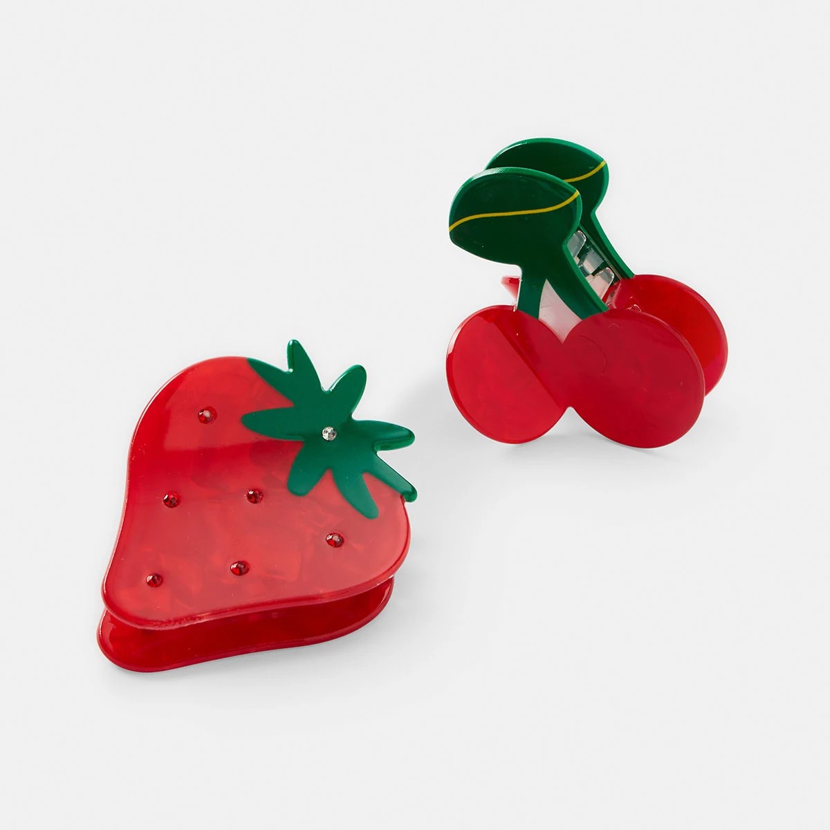 2 2 Pack Red and Green Fruit Claw Hair Clips, 2 of 4