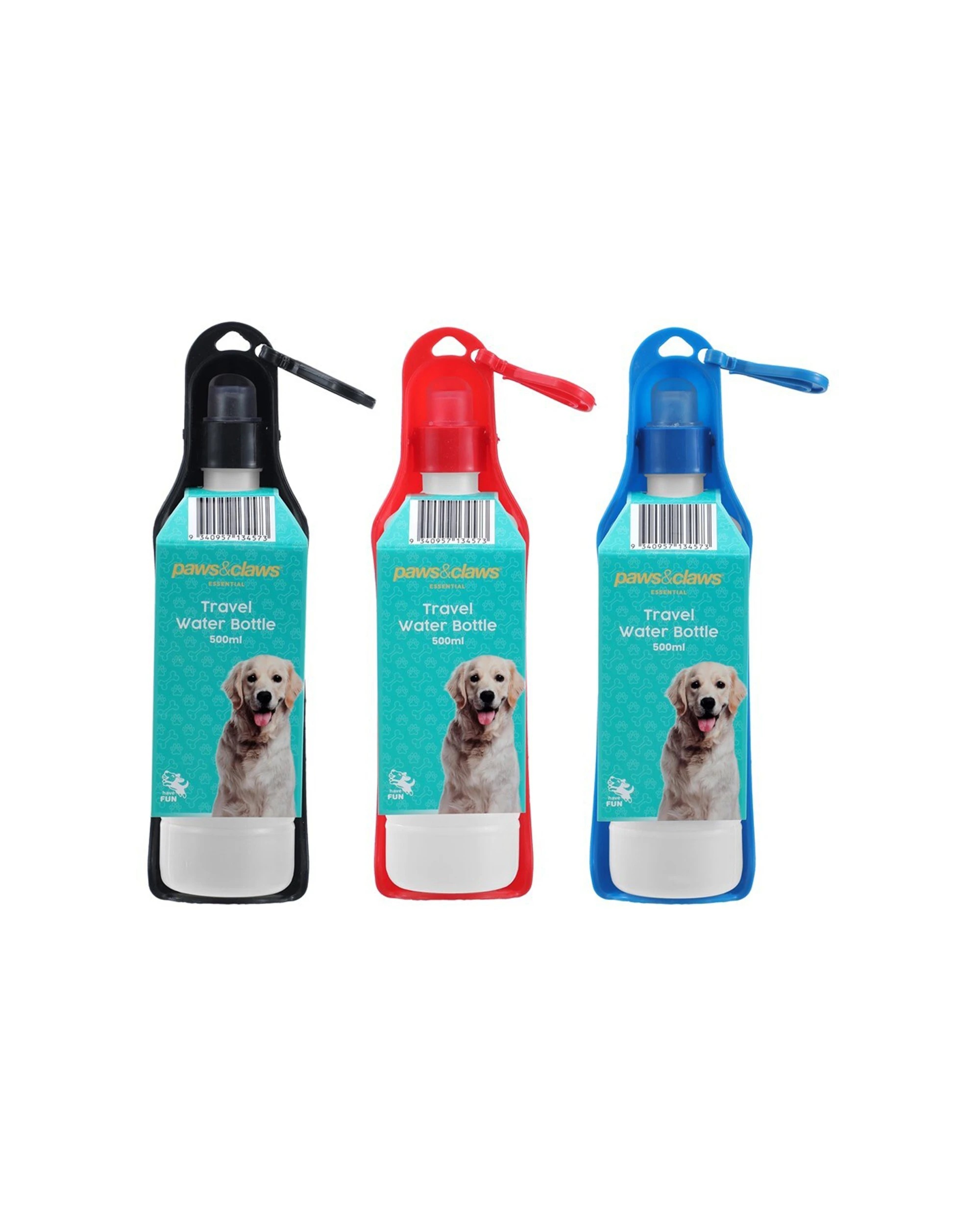 3 Paws And Claws 6pk Pet Dog Cat Travel Water Bottle 500ml - Multi, 3 of 9