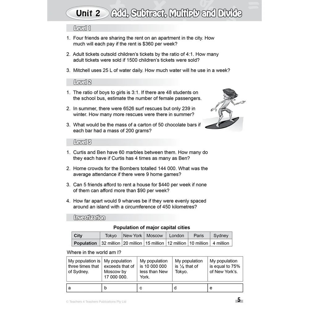 4 Problem Solved Mathematics Activity Book 6, 4 of 4