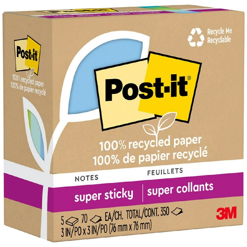 1 Post-It Super Sticky Notes 76 x 76mm Oasis 5 Pack, 1 of 9