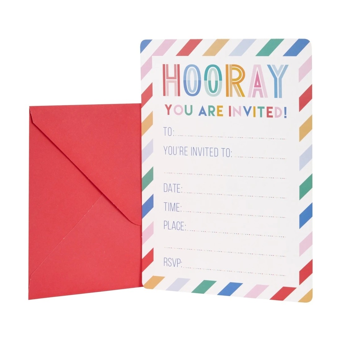 1 8 Pack Bright Party Invitations, 1 of 3