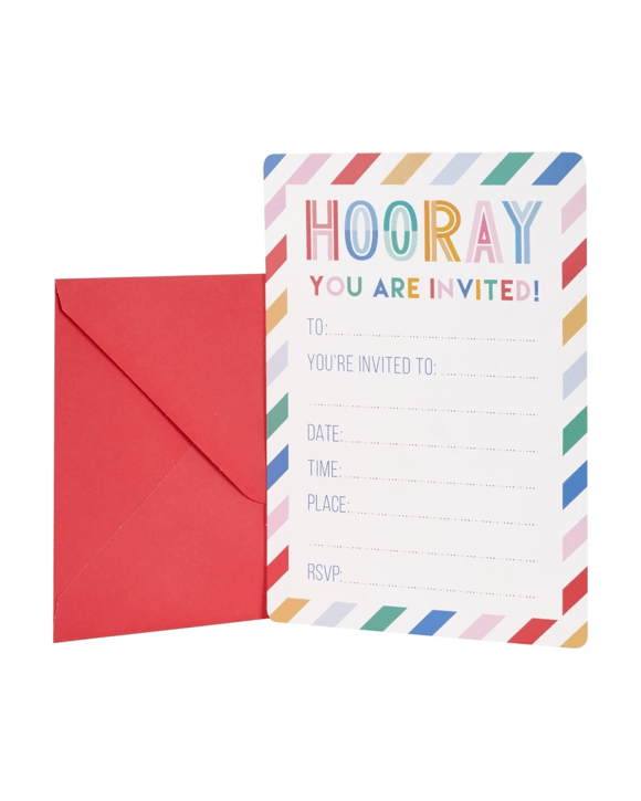 8 Pack Bright Party Invitations