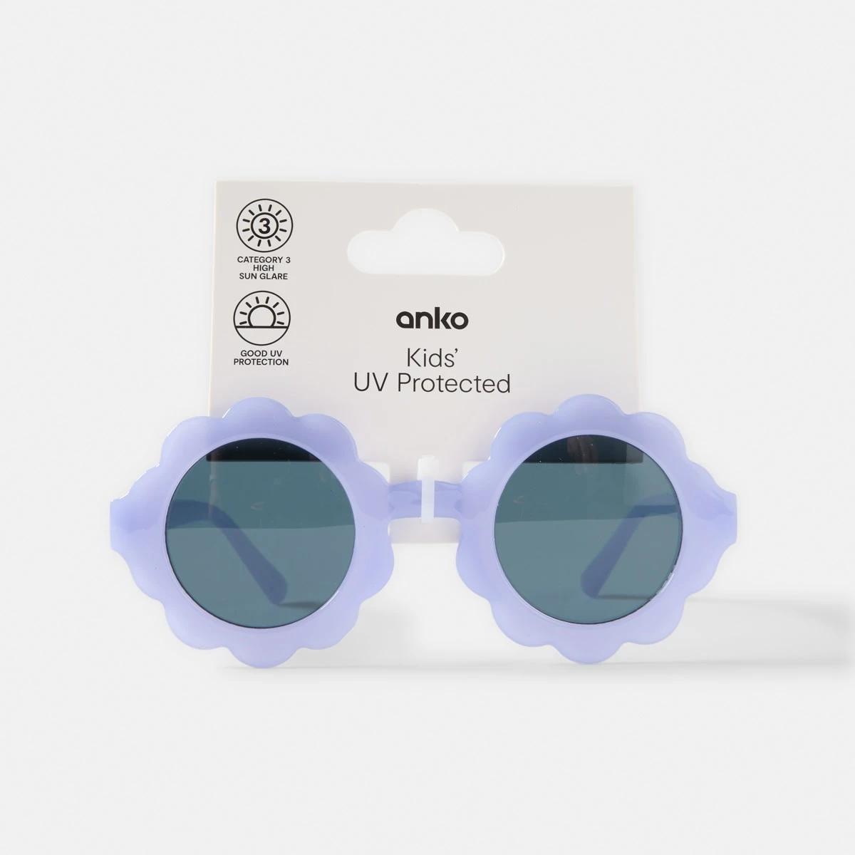 4 Kids Flower Round Sunglasses - Purple Flower, 4 of 4