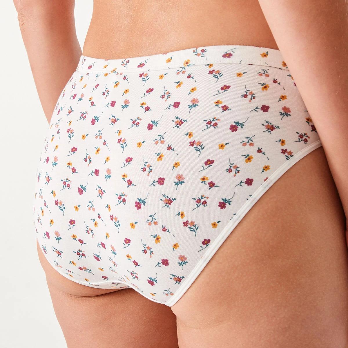 3 Comfort Top Bikini Briefs BROWN DITSY WHISPER WHITE, 3 of 4