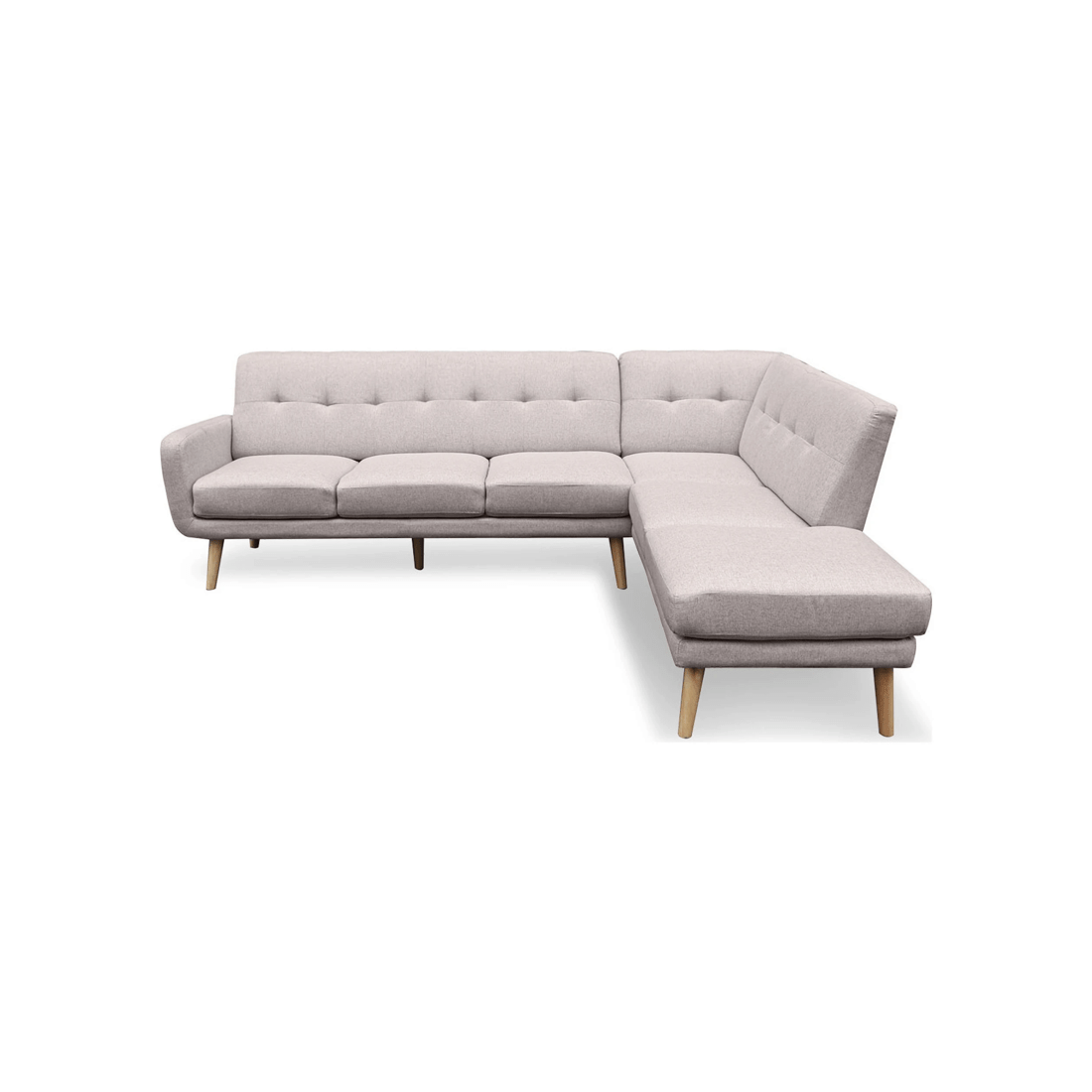 4 Sarantino Faux Linen Corner Sofa Lounge L-shaped Chaise Light Grey, 4 of 8