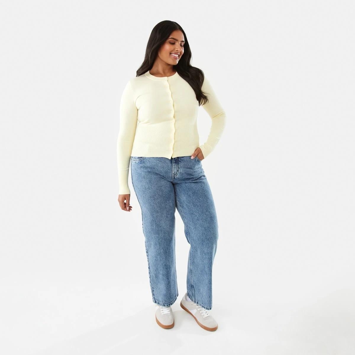4 Fitted Cardigan Glow Yellw, 4 of 10