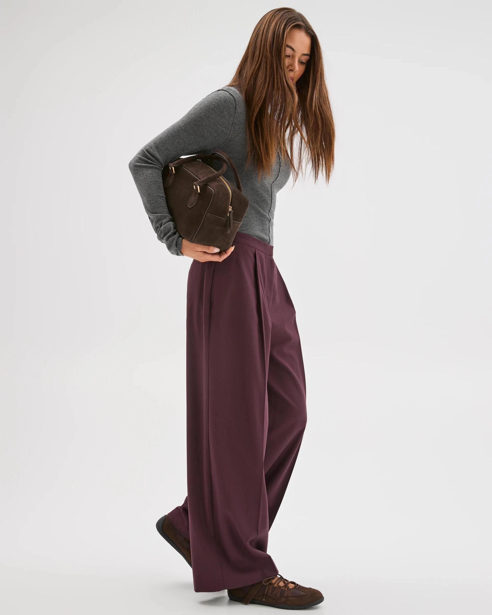 3 Lily Loves Wide Leg Tailored Pants FUDGE, 3 of 7