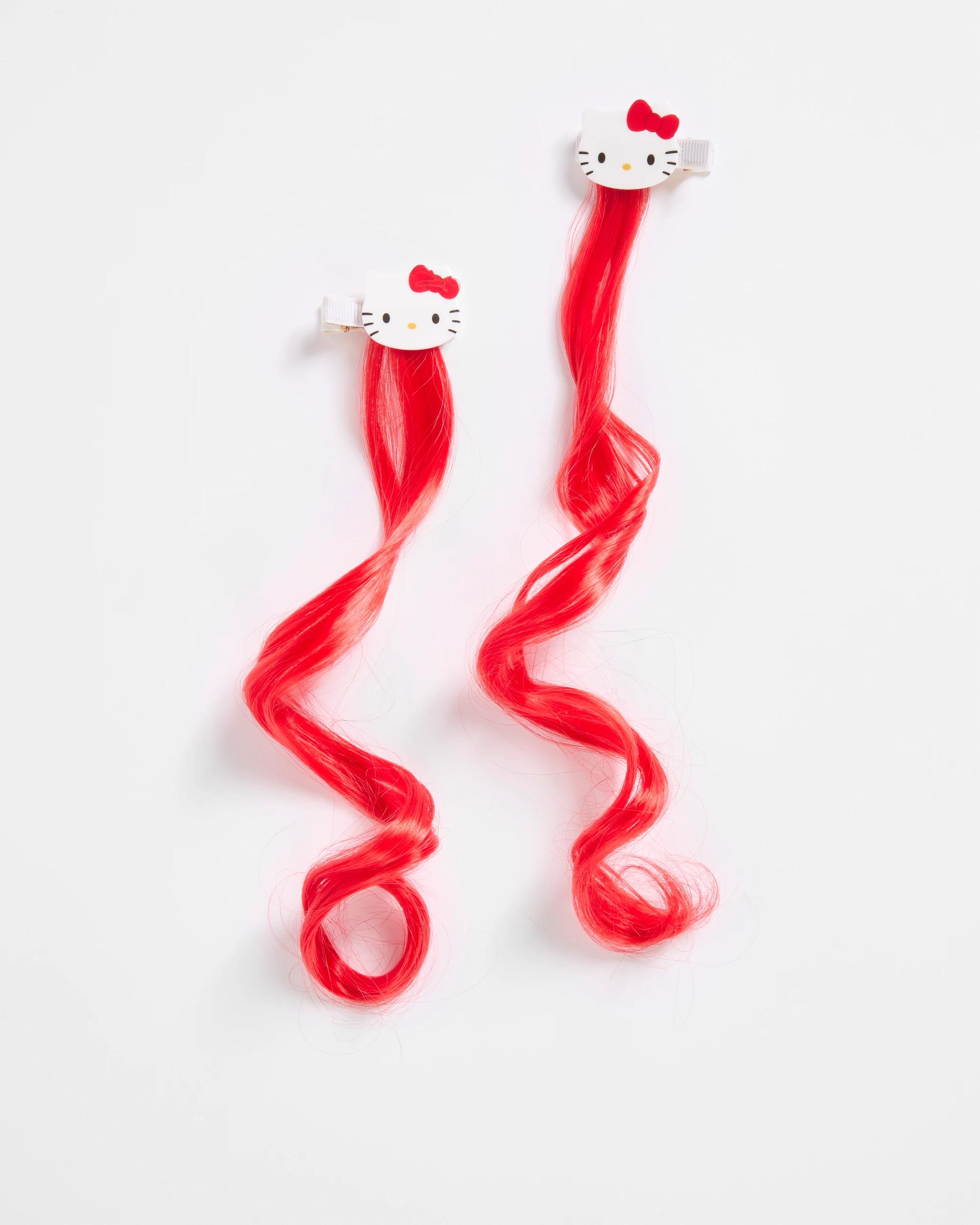 1 Kids Licensed Hello Kitty 2 Pack Faux Hair Clips RED, 1 of 3