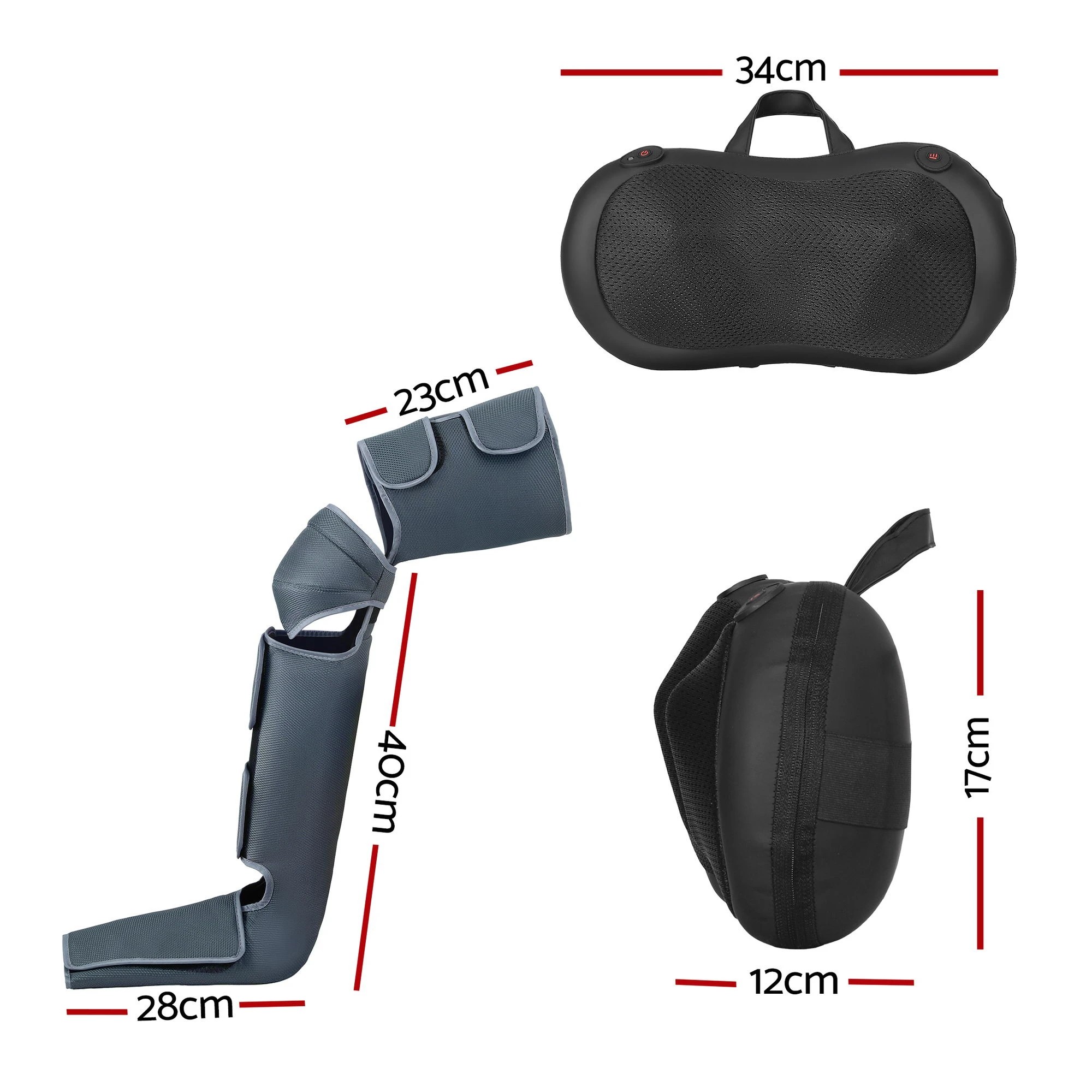 2 Livemor Leg Foot Massager Air Compression With Back Neck Massager Heat - Black, 2 of 3