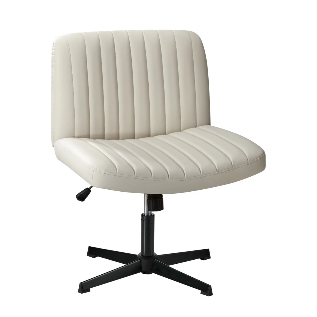 1 Oikiture Mid Back Armless Office Desk Chair Wide Seat Faux Leather
 - Beige, 1 of 10