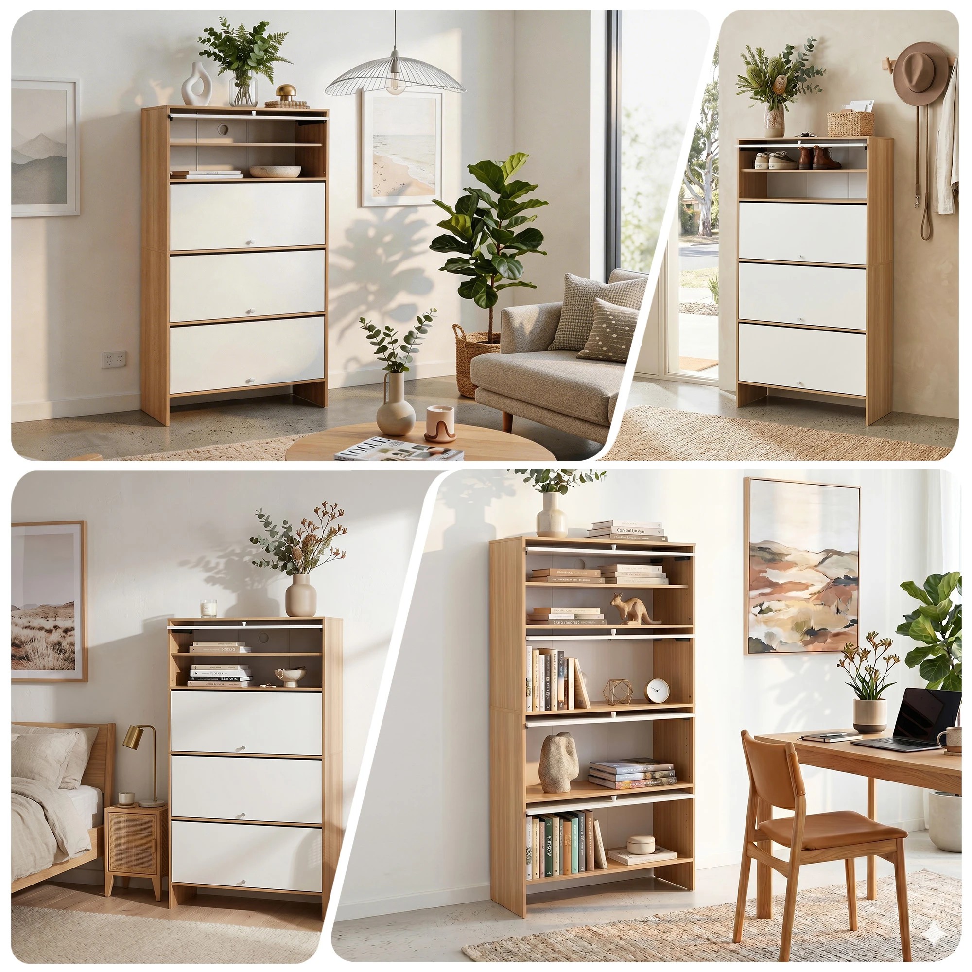 8 Artiss Narrow Shoe Cabinet Adjustable Shelves Flip-up Door 24 Pairs - Multi, 8 of 9