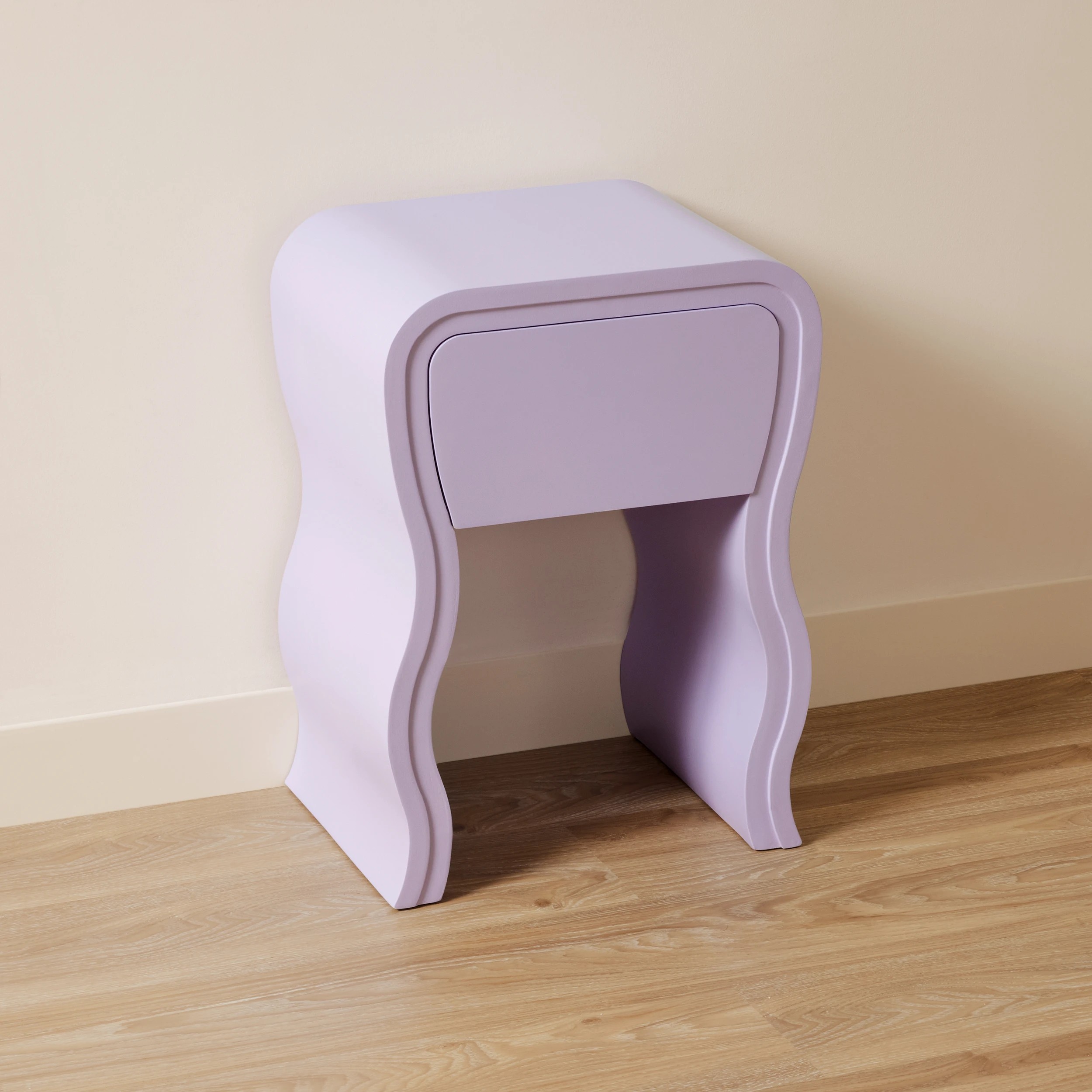 3 Wavy Bedside Table - Lilac, 3 of 6