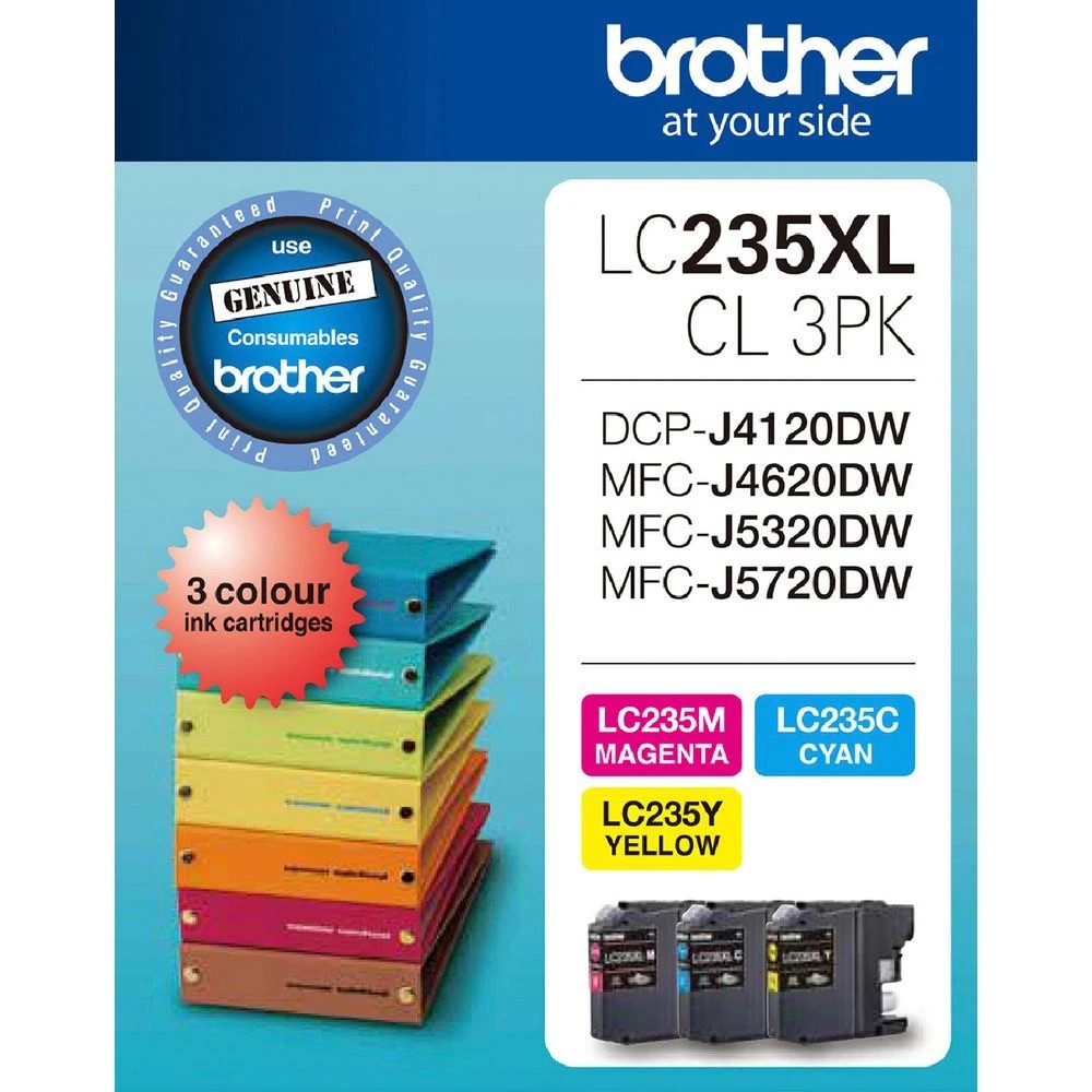 1 Brother LC 235XL Ink Cartridges 3 Colour Value Pack, 1 of 4