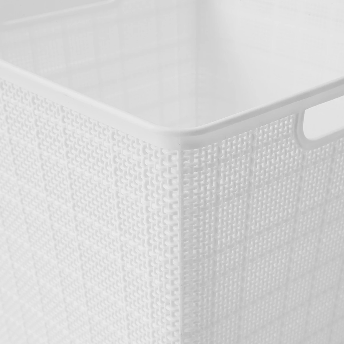 7 15.5L Linen Weave Rectangle Basket - White, 7 of 8