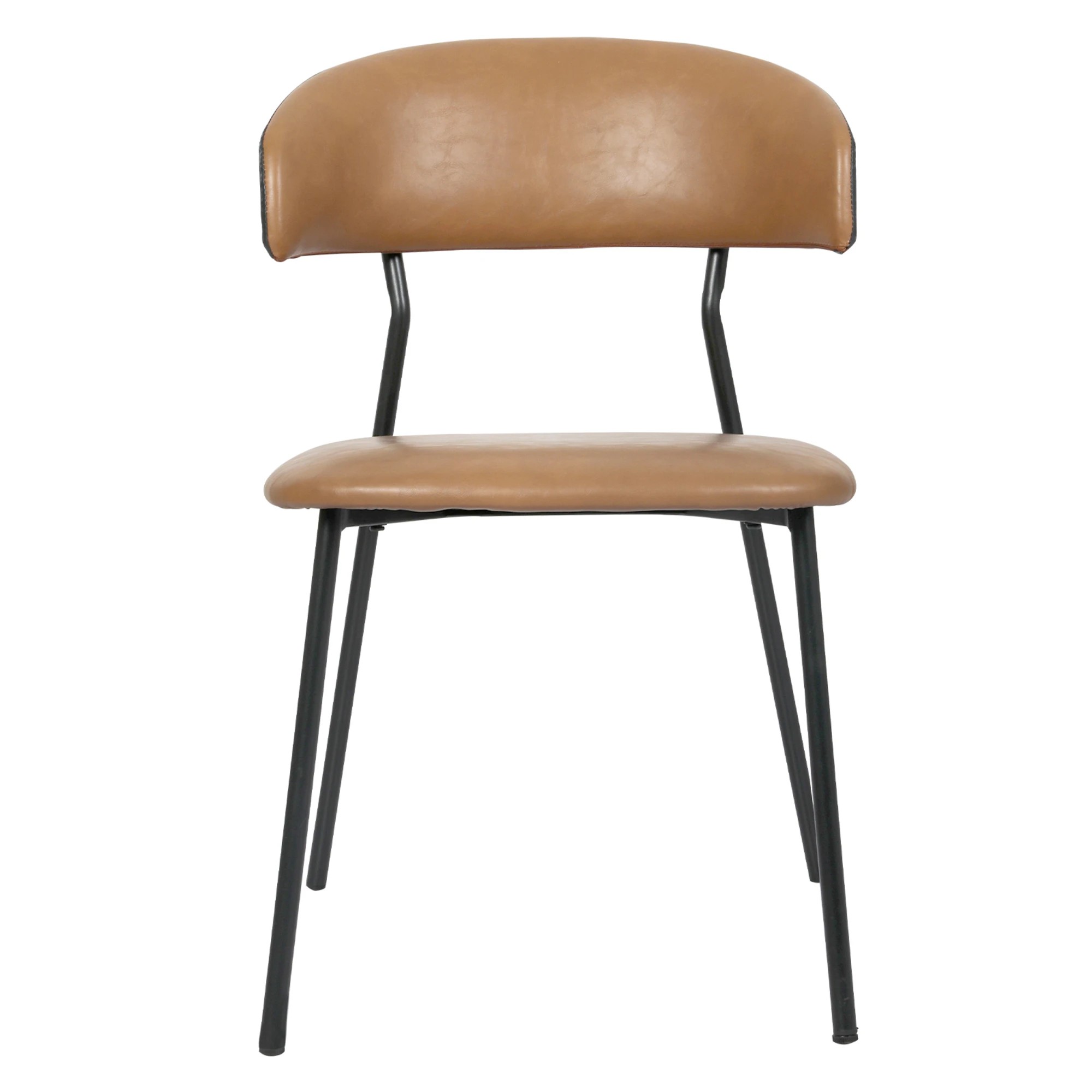 2 Levede 2x PU Leather Padded  Dining Chairs - Natural, 2 of 9