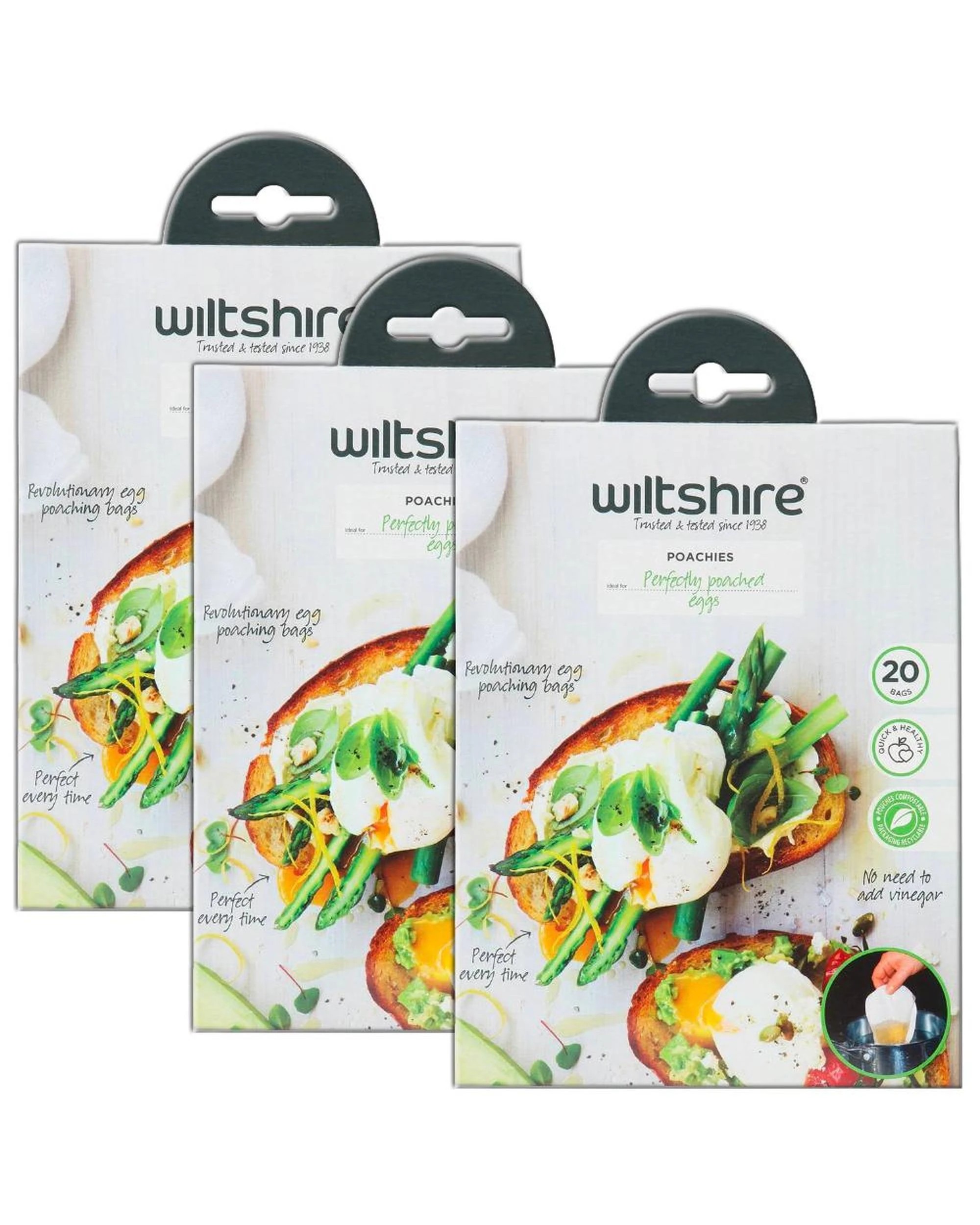 1 Wiltshire Poachies Non Sitck Egg Poacher  60 Bags 43550, 1 of 4