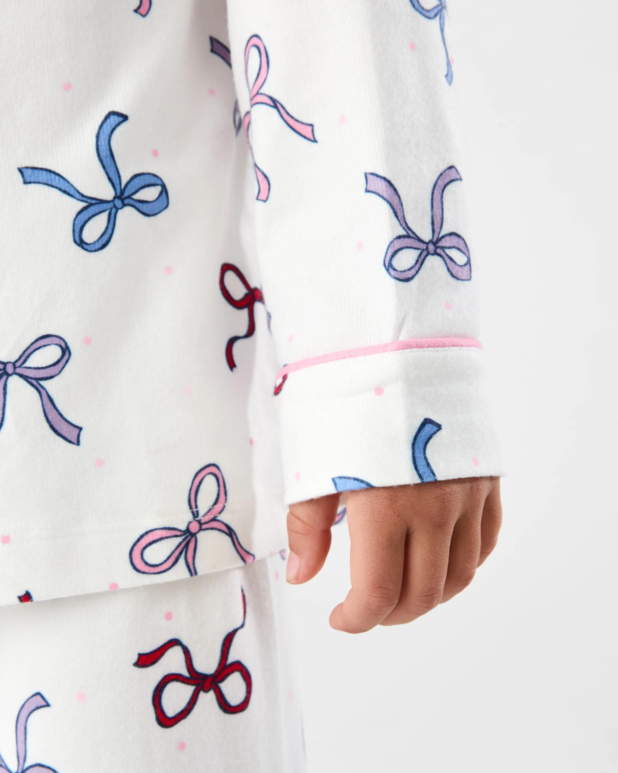 6 Hachi Button Through Pyjama Set Wht Bows, 6 of 8