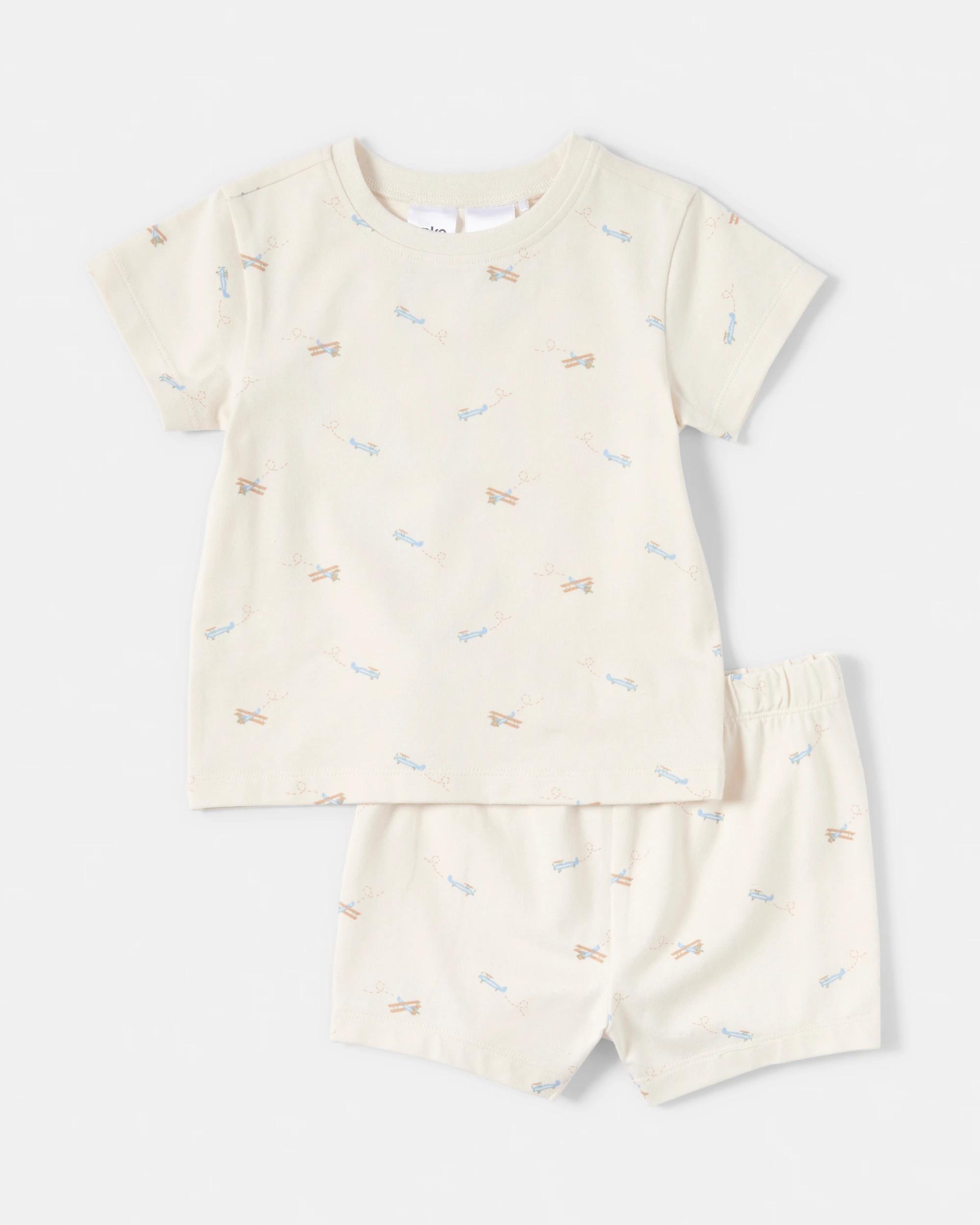 1 Short Sleeve Pyjama Set Tiny Plane, 1 of 5