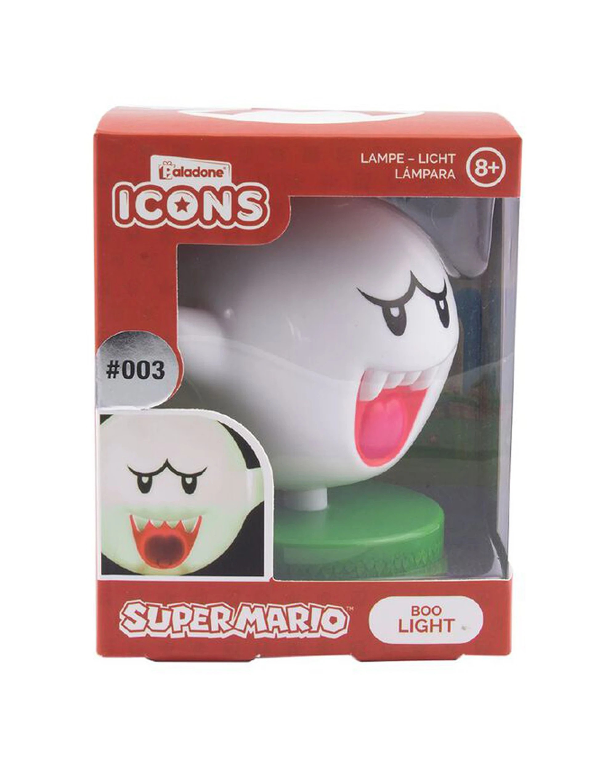 2 Nintendo Super Mario Boo Icon Light Kids Bedroom Decor Night Light 10cm 8+. - White, 2 of 3