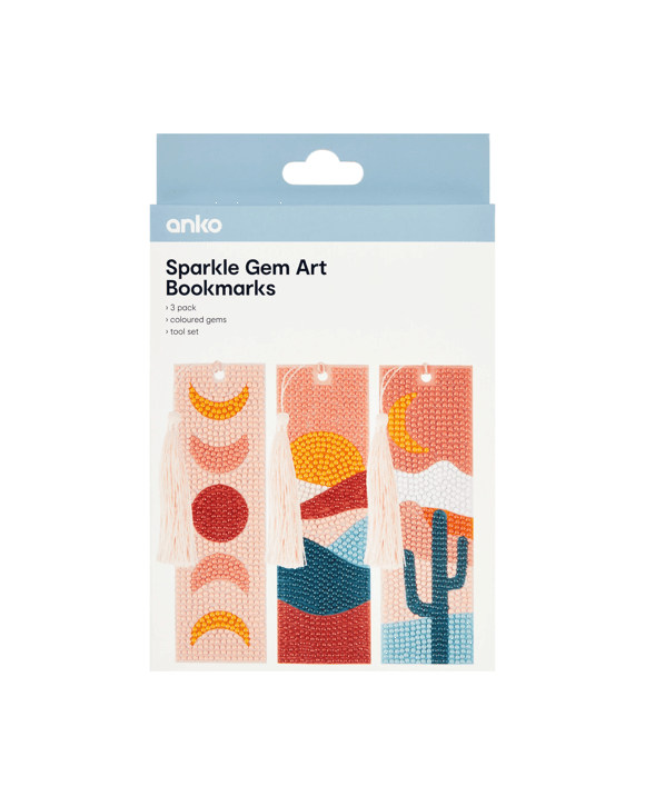 3 Pack Sparkle Gem Art - Bookmarks