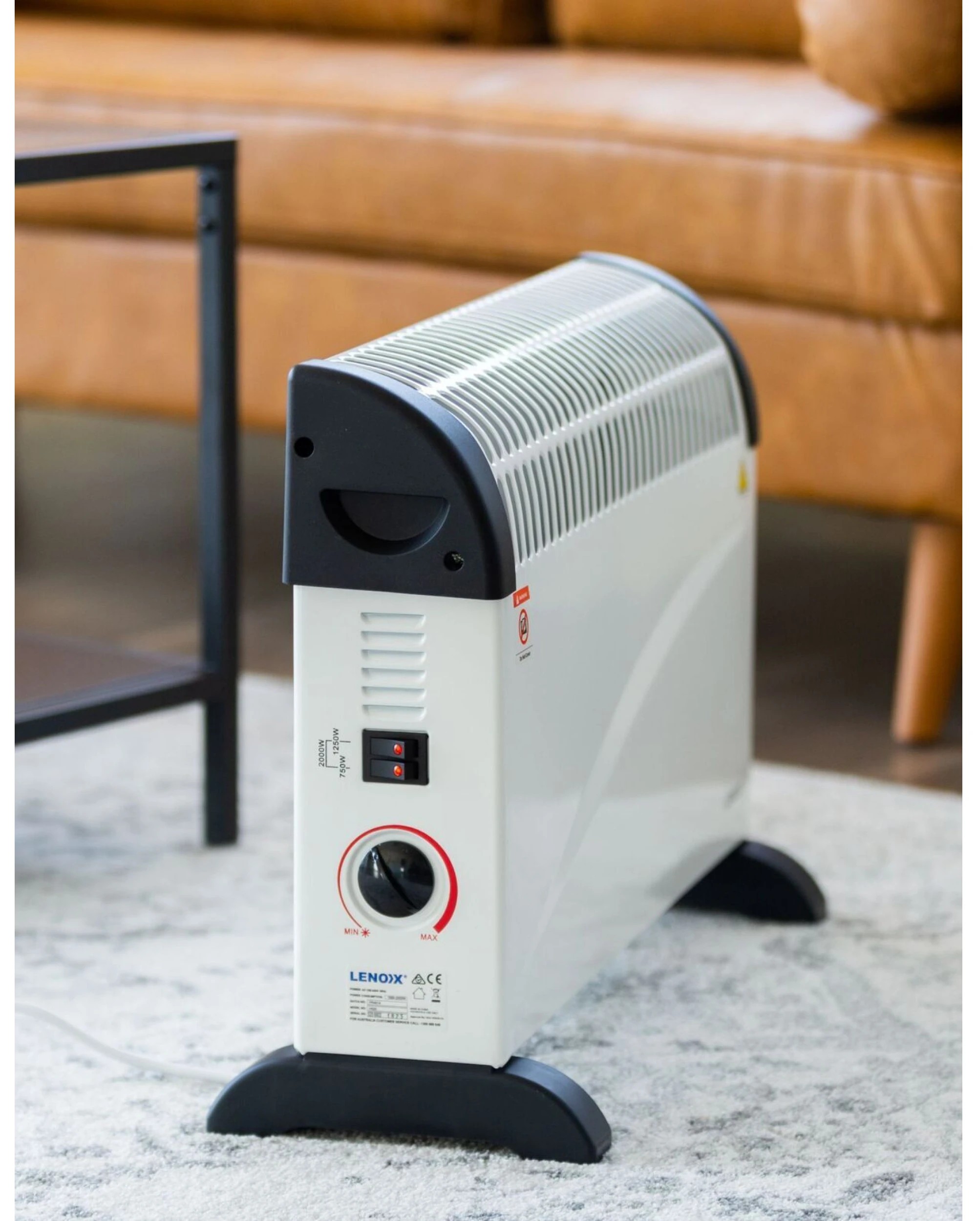 2 Lenoxx Portable Convector Heater with 3 Heat Settings (2000W), 2 of 3