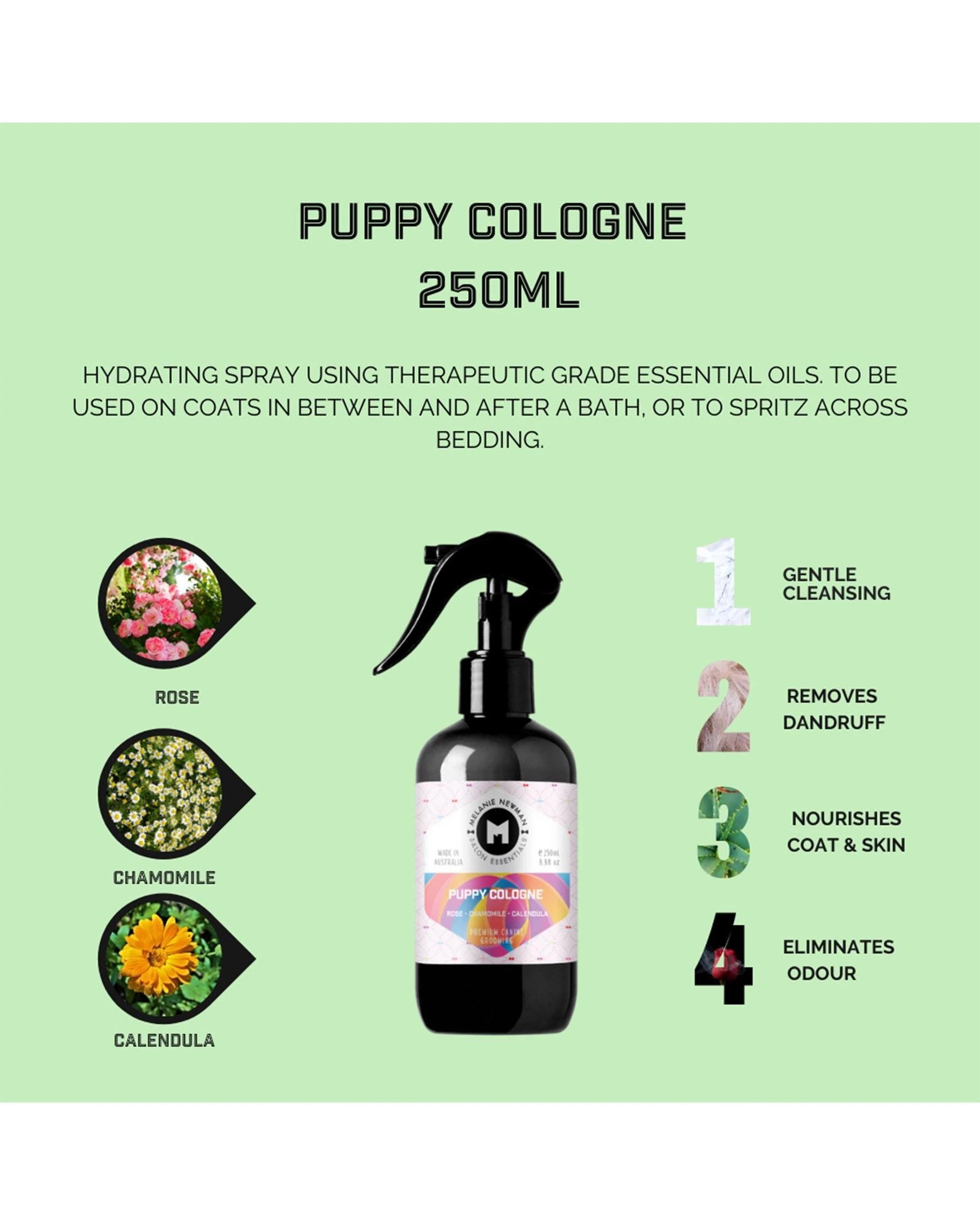5 Melanie Newman Puppy Grooming Cologne Rose Chamomile & Calendula 1L, 5 of 6