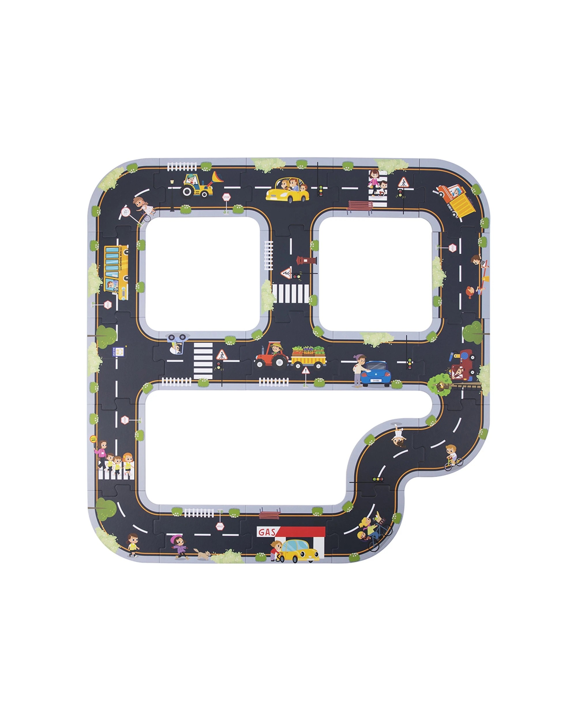 4 Tooky Toy 21pc Kids City Cardboard Road Creative Educational DIY Layout Puzzle - Multi, 4 of 7