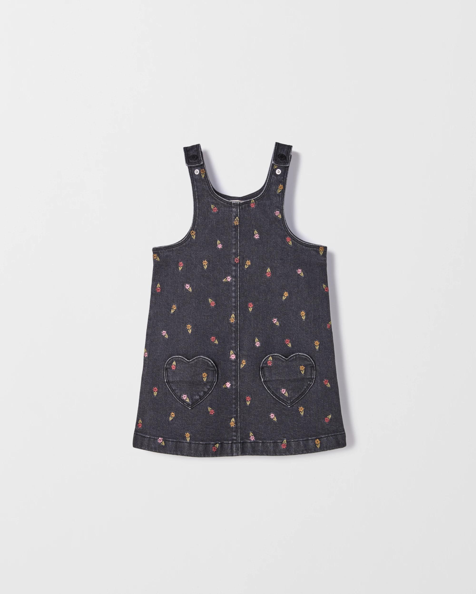 1 Target Kids Denim Sleeveless Pinafore Dress BLACK, 1 of 1