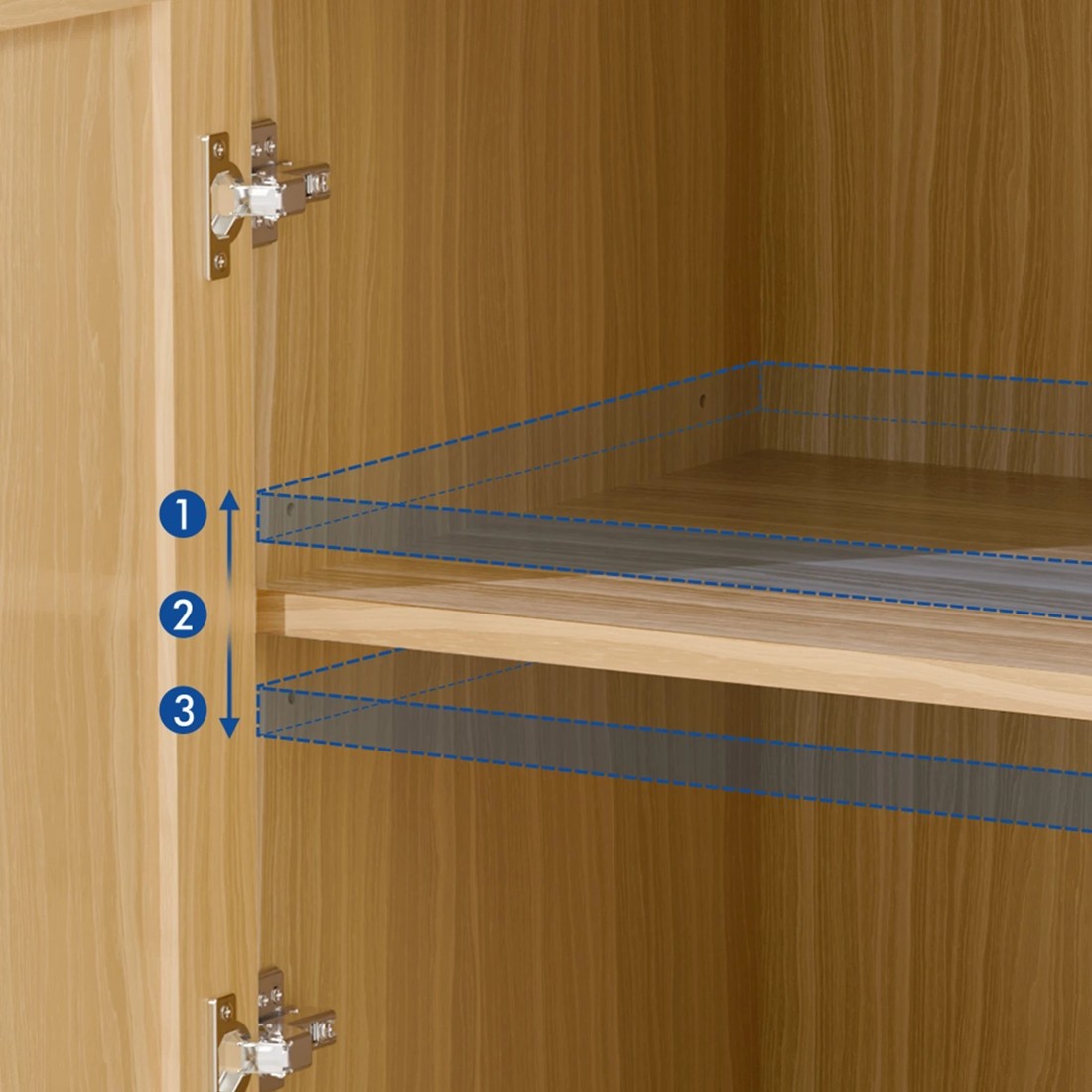 5 Alfordson Buffet Sideboard Cupboard Cabinet Rattan Doors Storage Kitchen Hallway - Wood, 5 of 10