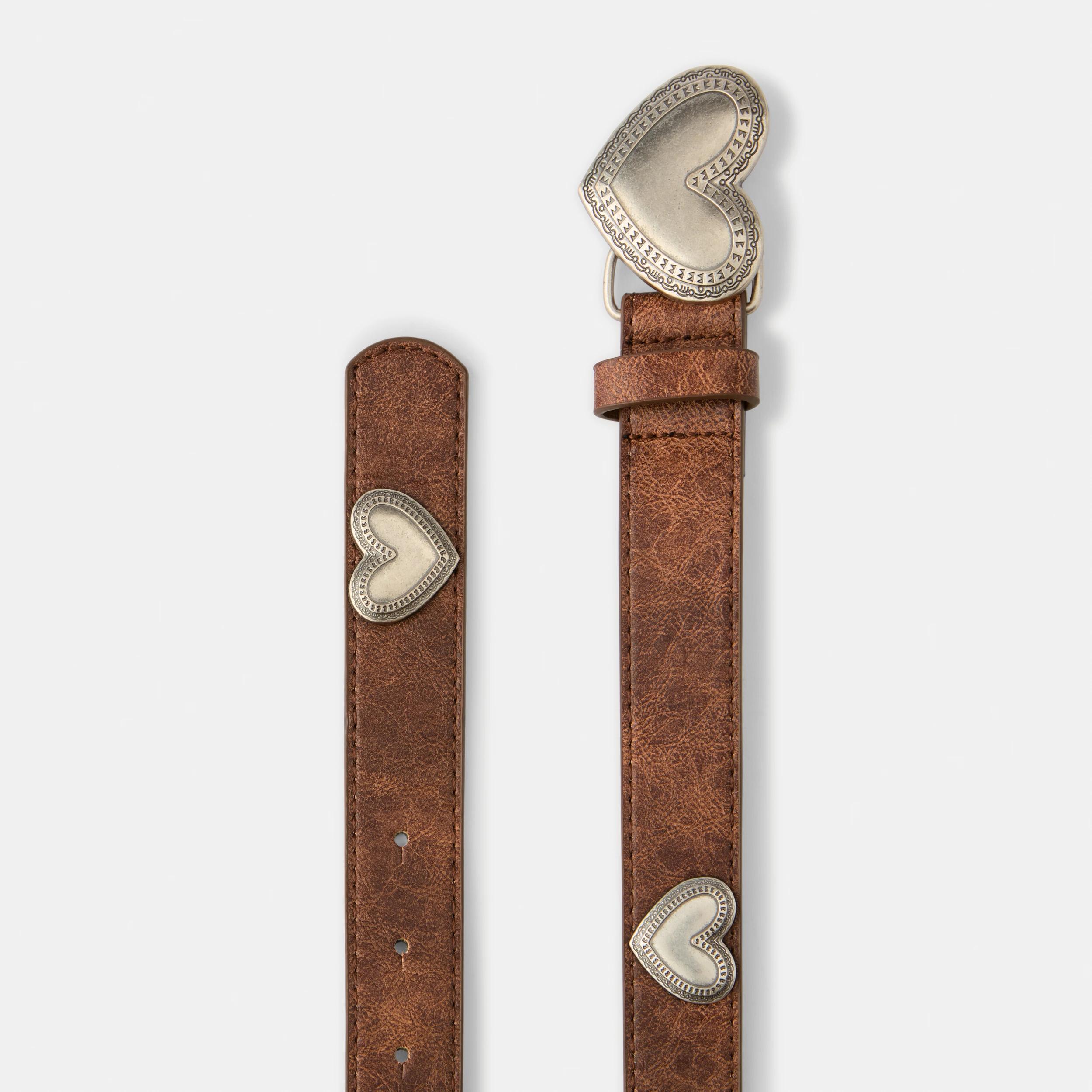 2 Heart Buckle Belt Rich Tan, 2 of 4