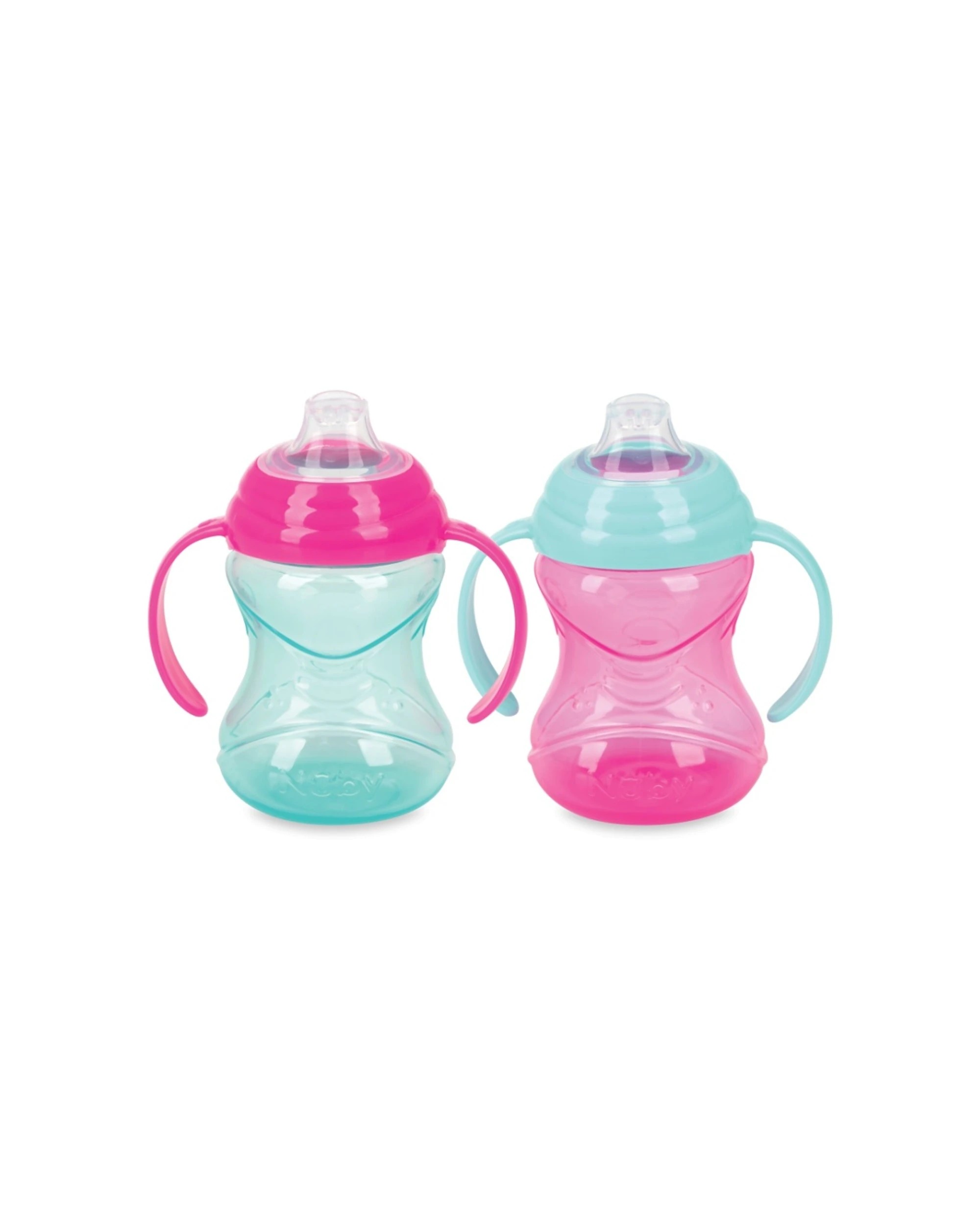 2 Nuby 2pc Clik It Soft Spout Grip N Sip Toddler Cup 300ml - Multi, 2 of 2